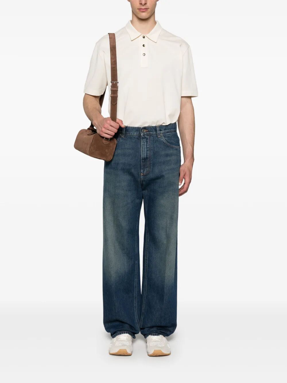 Bottega Veneta Men Fine Cotton Piqué Jersey Polo