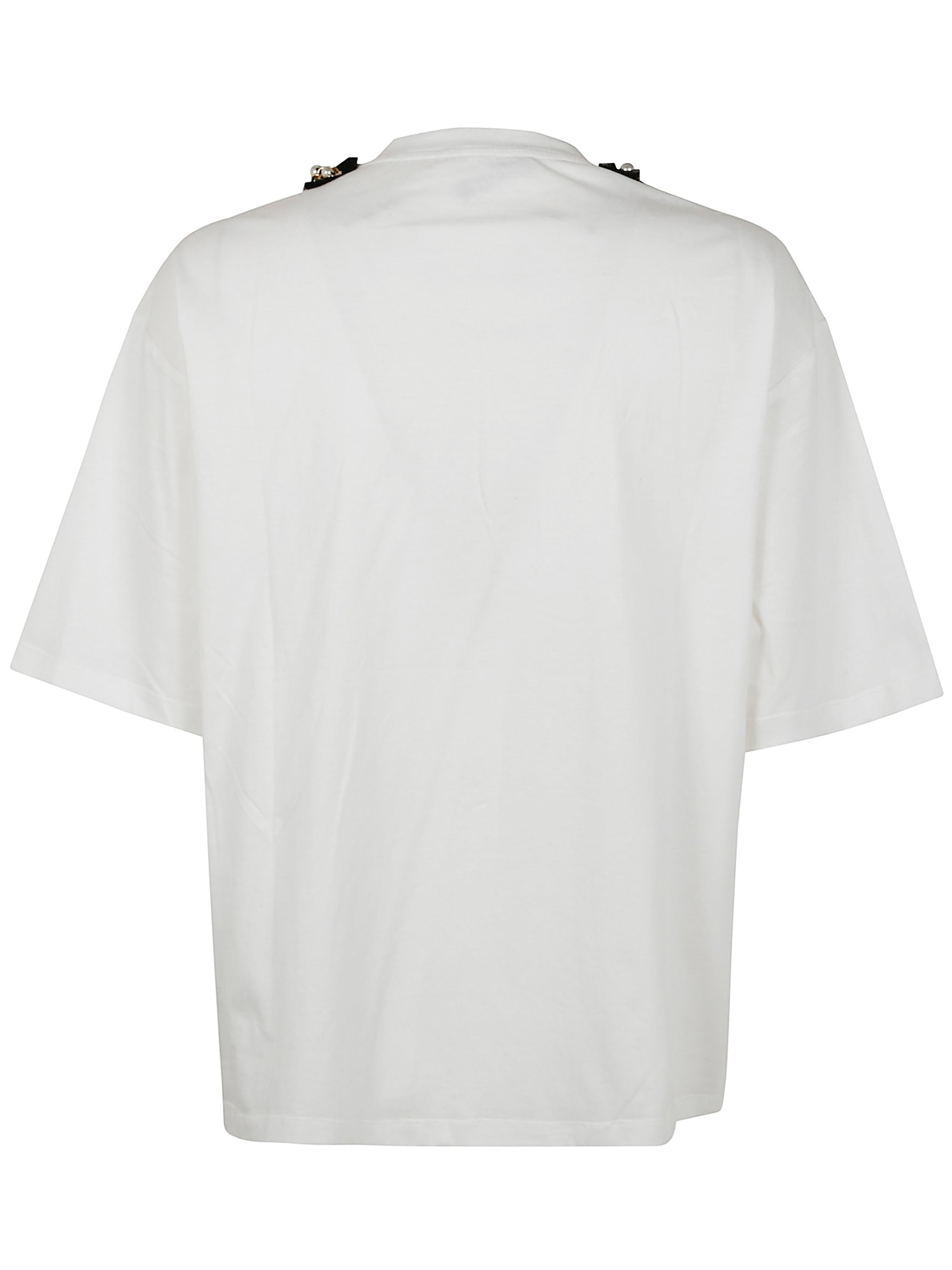 Balmain Women Pearls Chains Details Partial Face T-Shirt