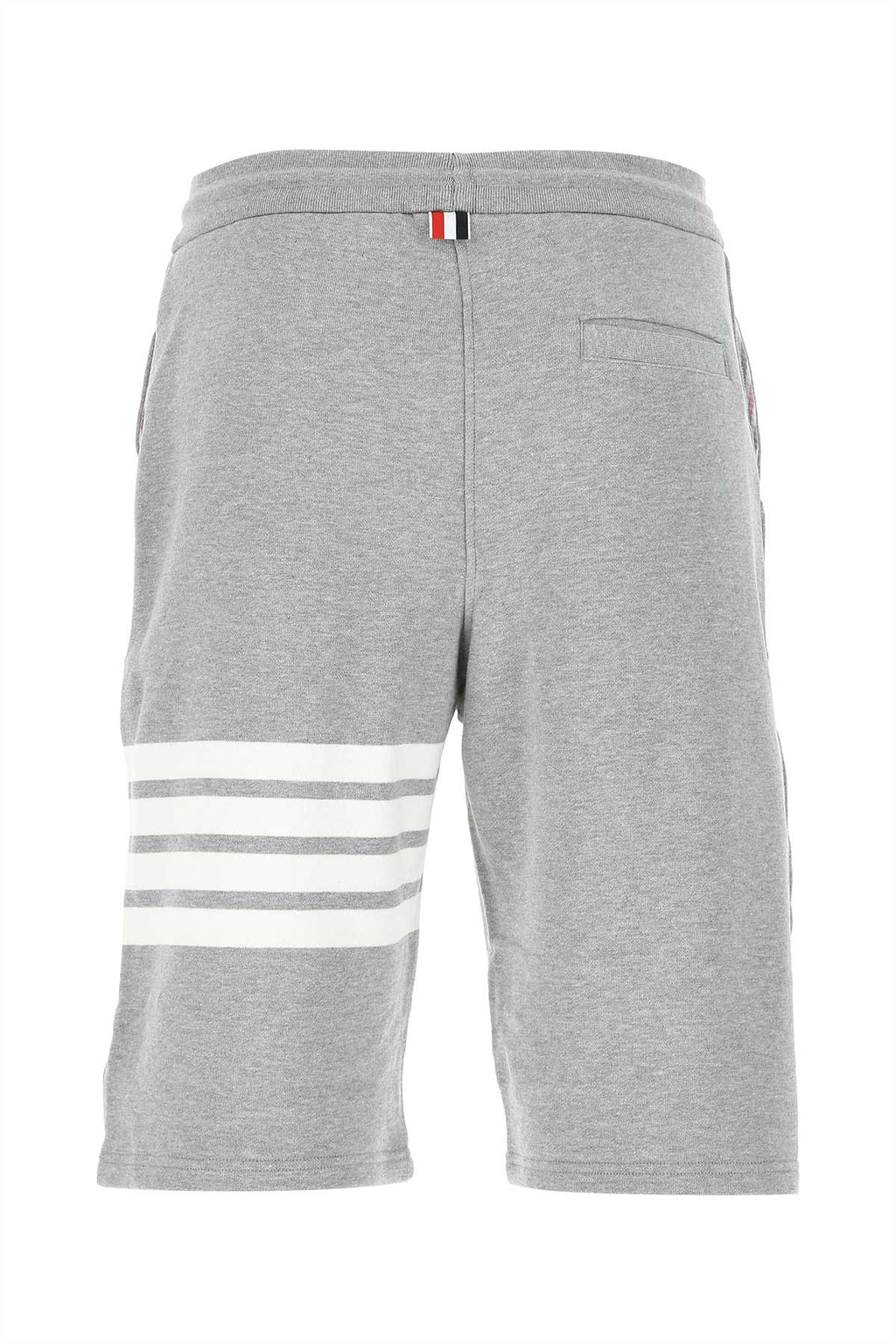 Thom Browne Men Melange Grey Cotton Bermuda Shorts