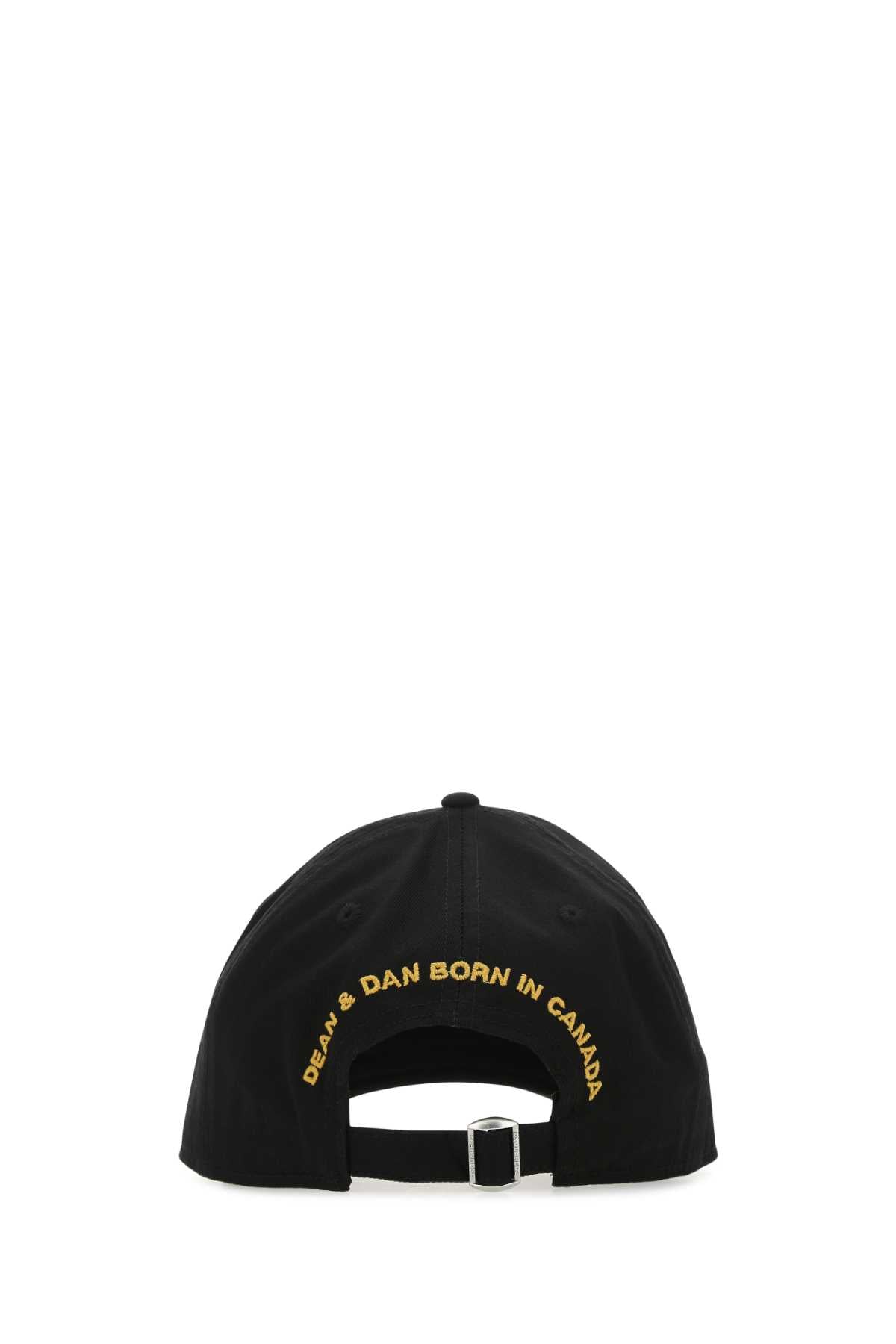 Dsquared Men Black Cotton Baseball Cap