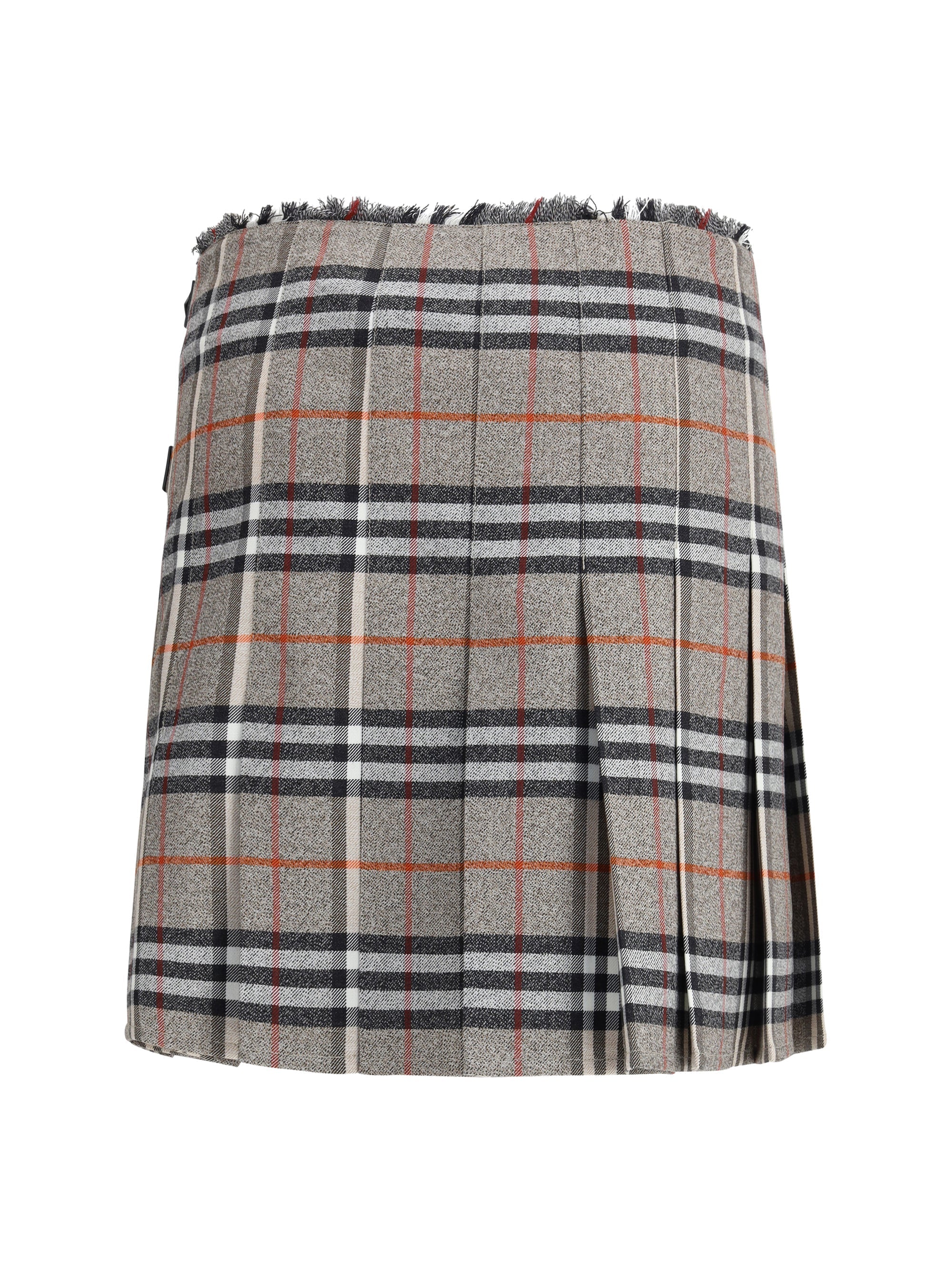 Burberry Women Check Archive Wool Miniskirt