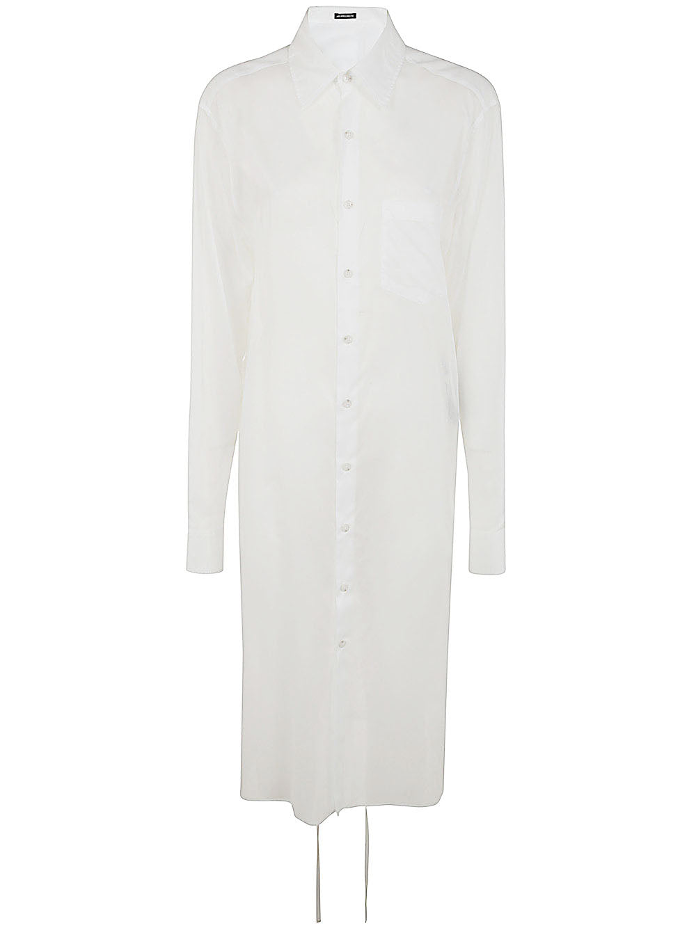 Ann Demeulemeester Women Gabi Long Relax Fit Shirt Draped On Back Light Cotton Voile White