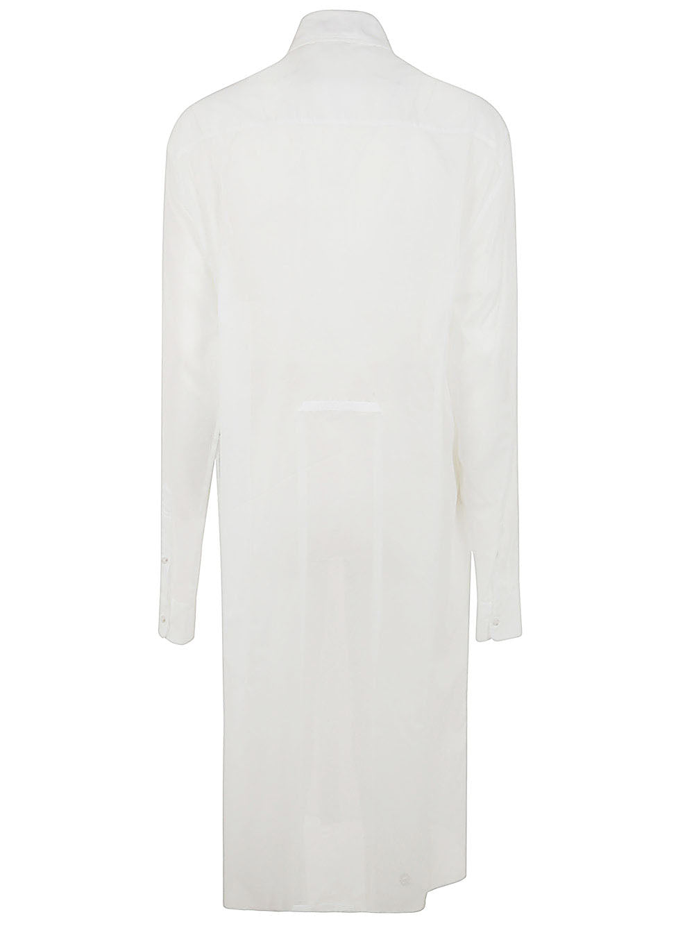 Ann Demeulemeester Women Gabi Long Relax Fit Shirt Draped On Back Light Cotton Voile White