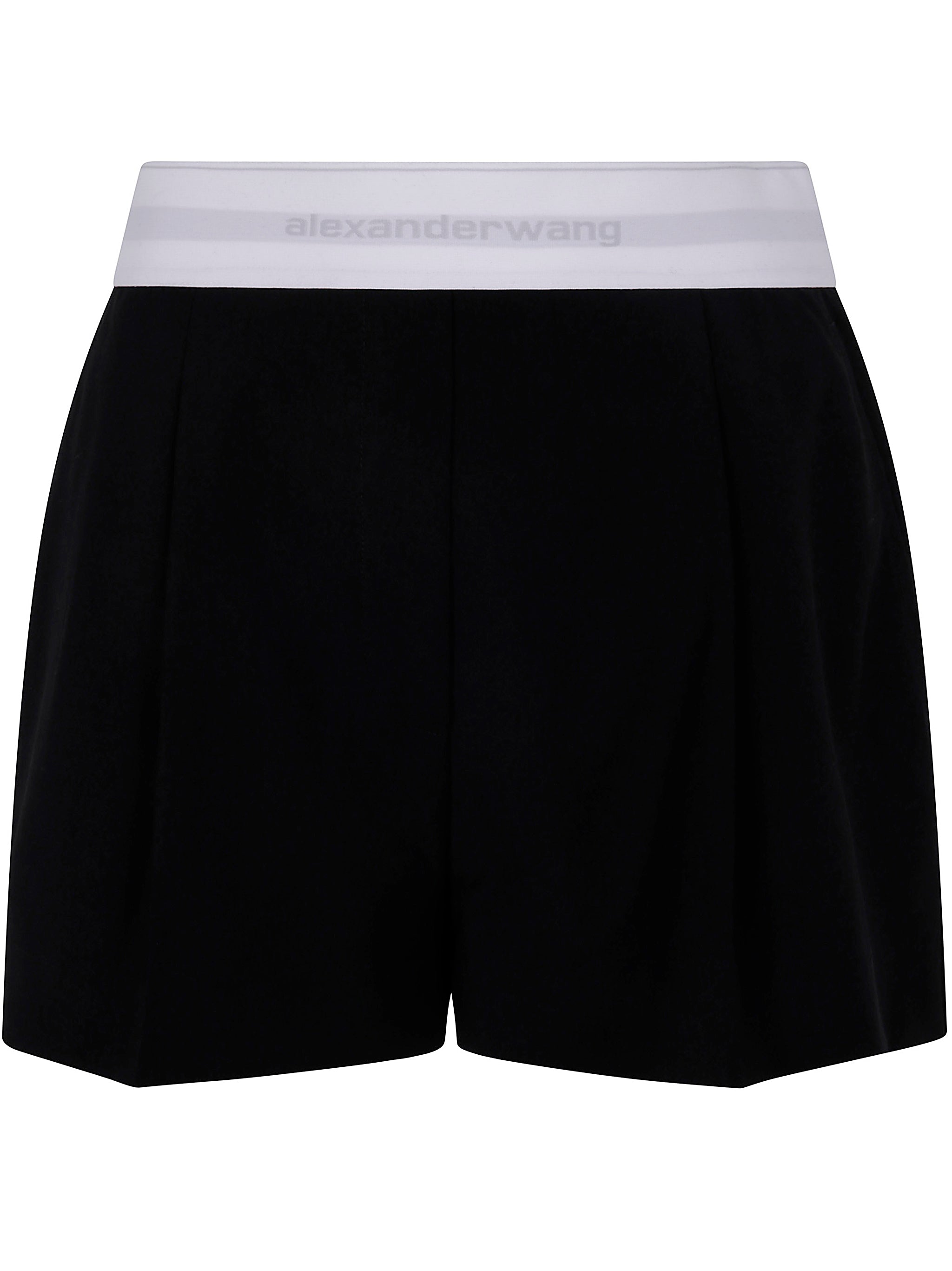 Alexander Wang Women High Waisted Pleated Short With Logo Elastic