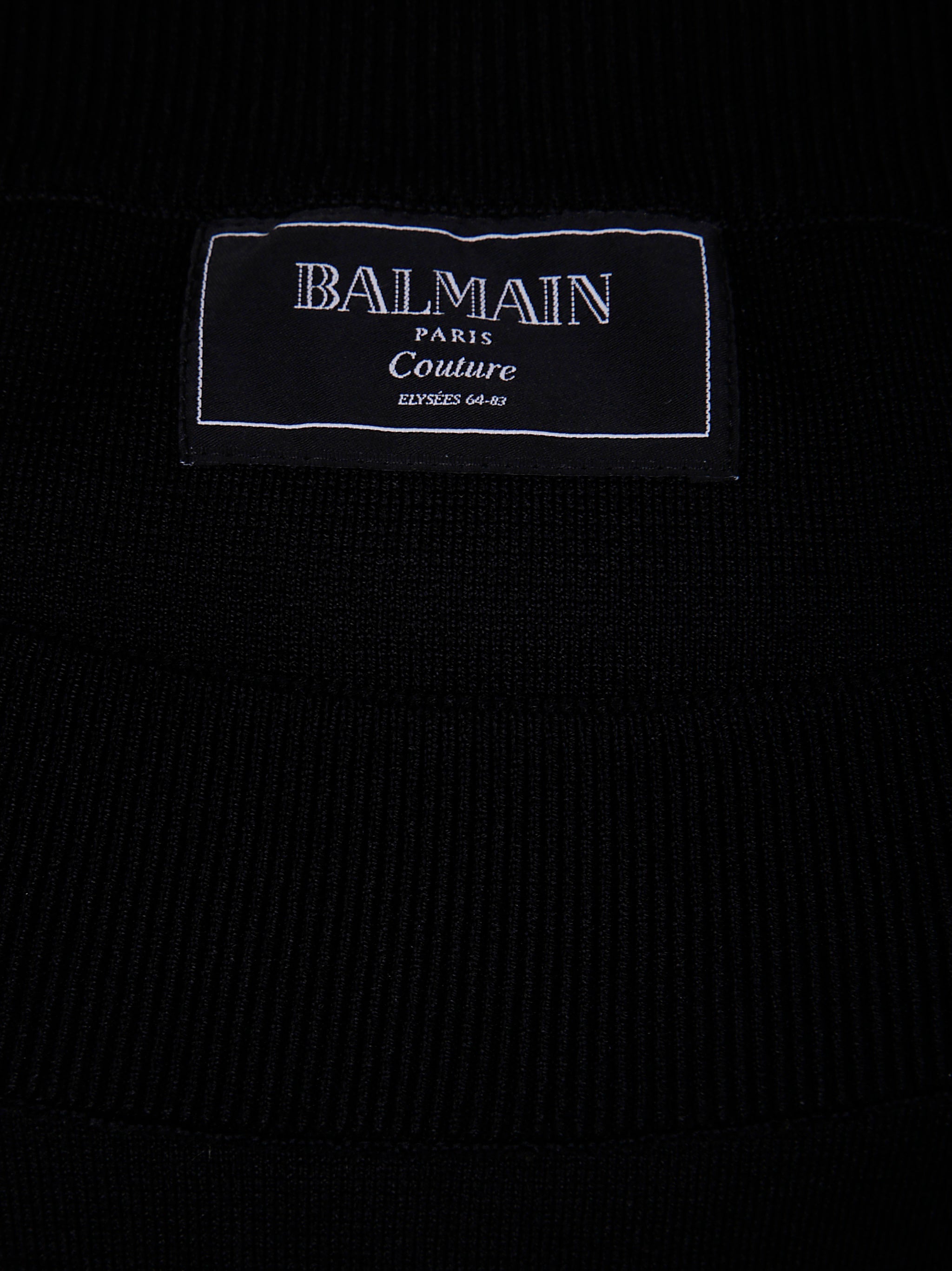 Balmain Women Ls Double Collar Knit Zipped Midi Dress