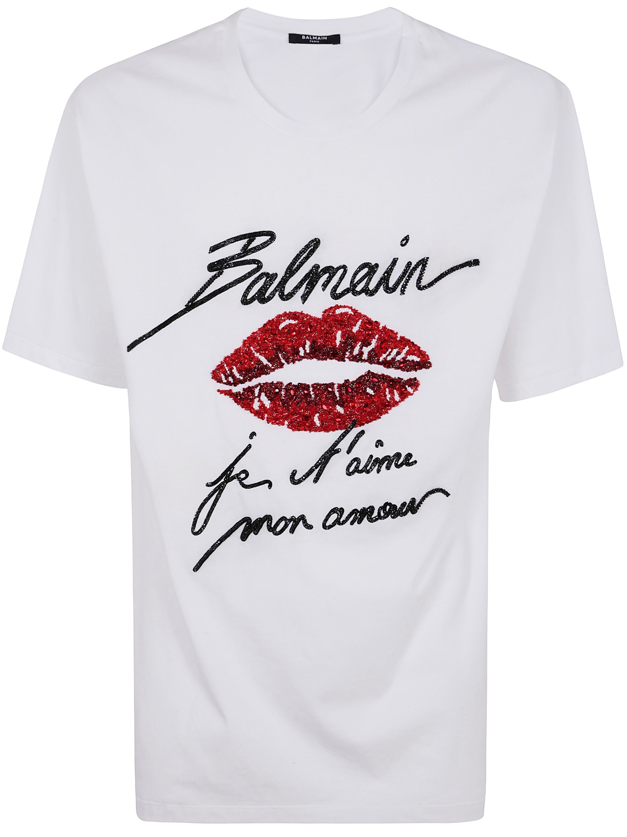 Balmain Men Balmain & Lips Embroid T-Shirt - Reg Fit