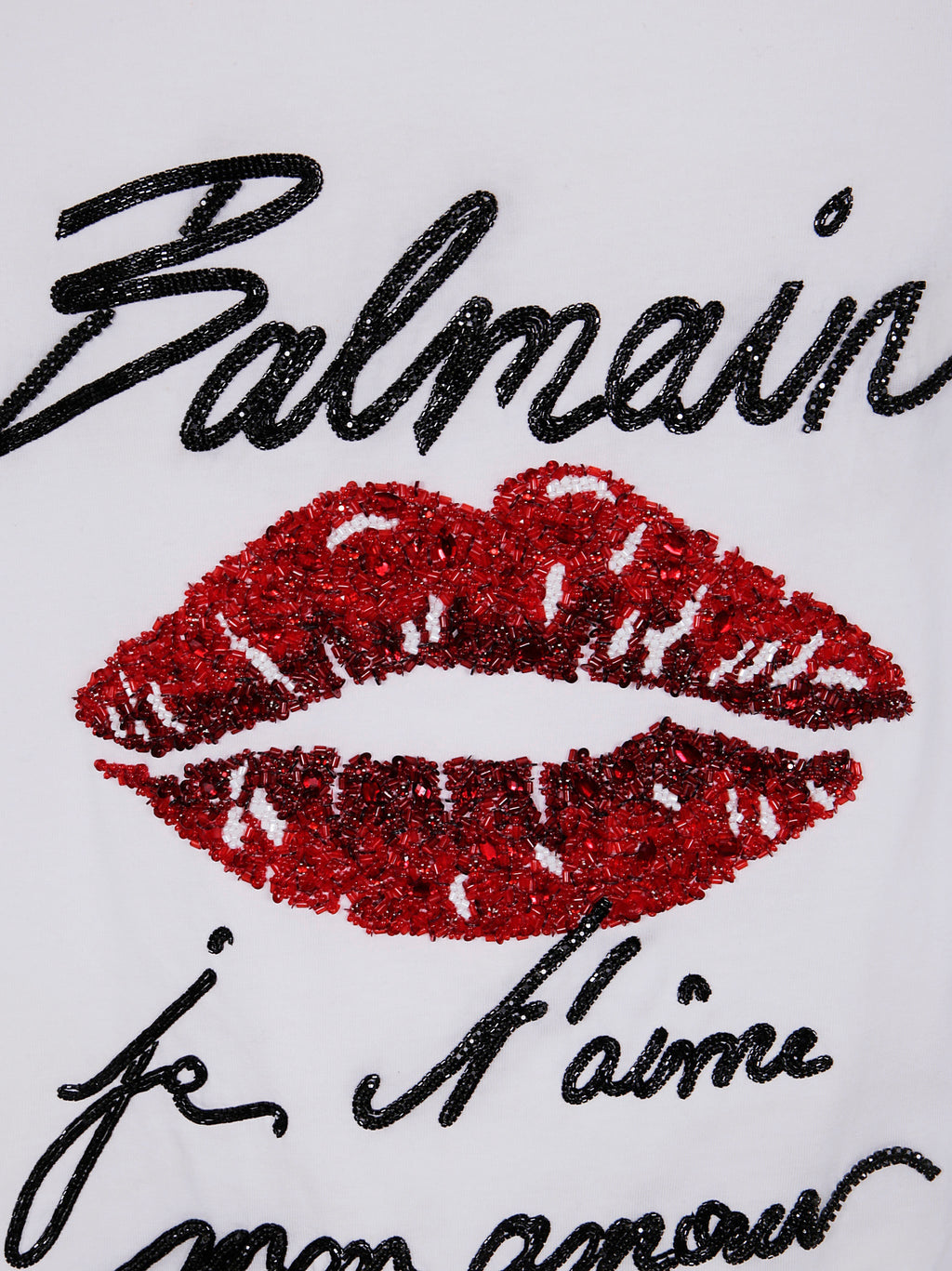 Balmain Men Balmain & Lips Embroid T-Shirt - Reg Fit