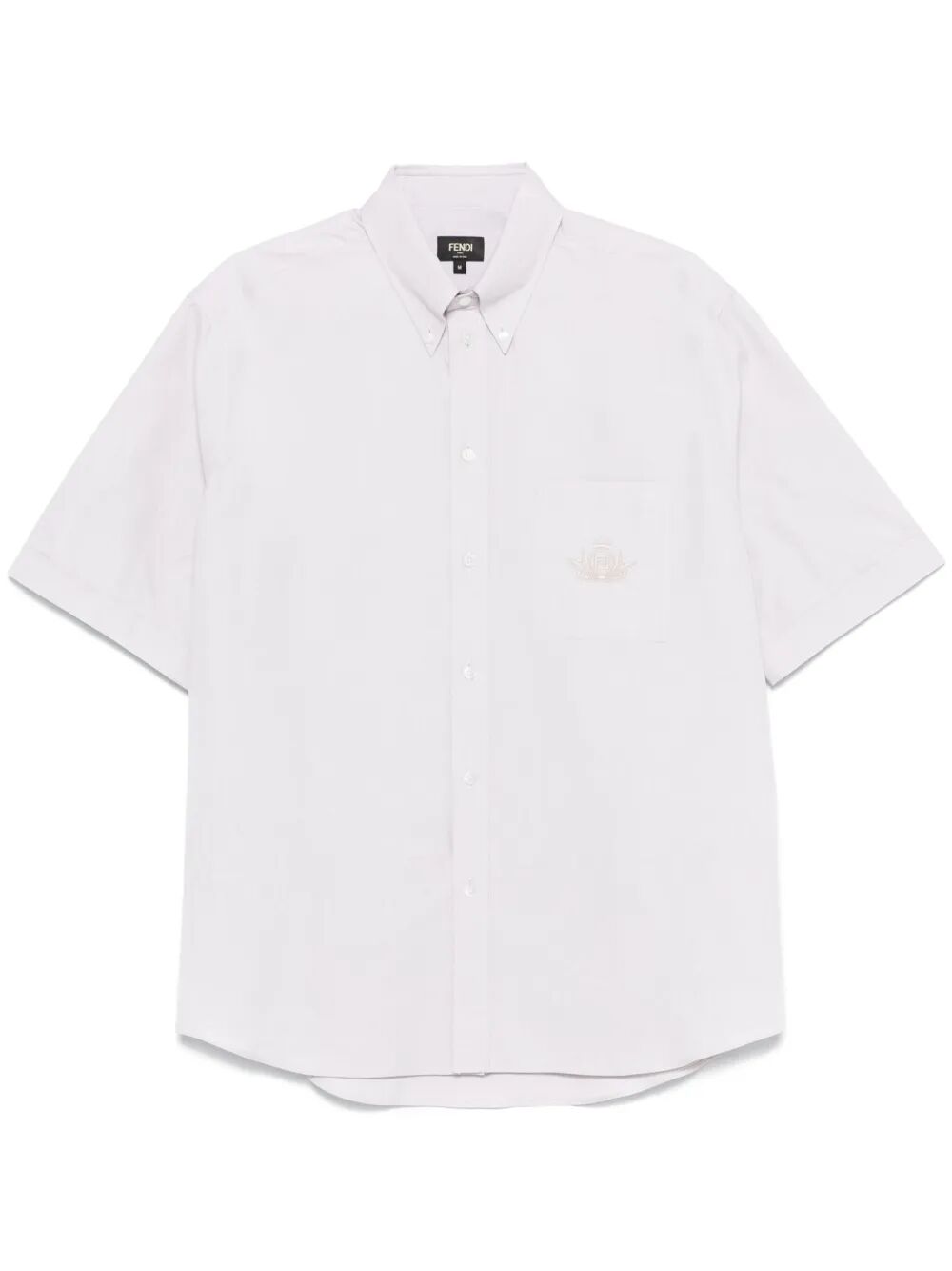 Fendi Men Fendi Crest Oxford Cotton Shirt