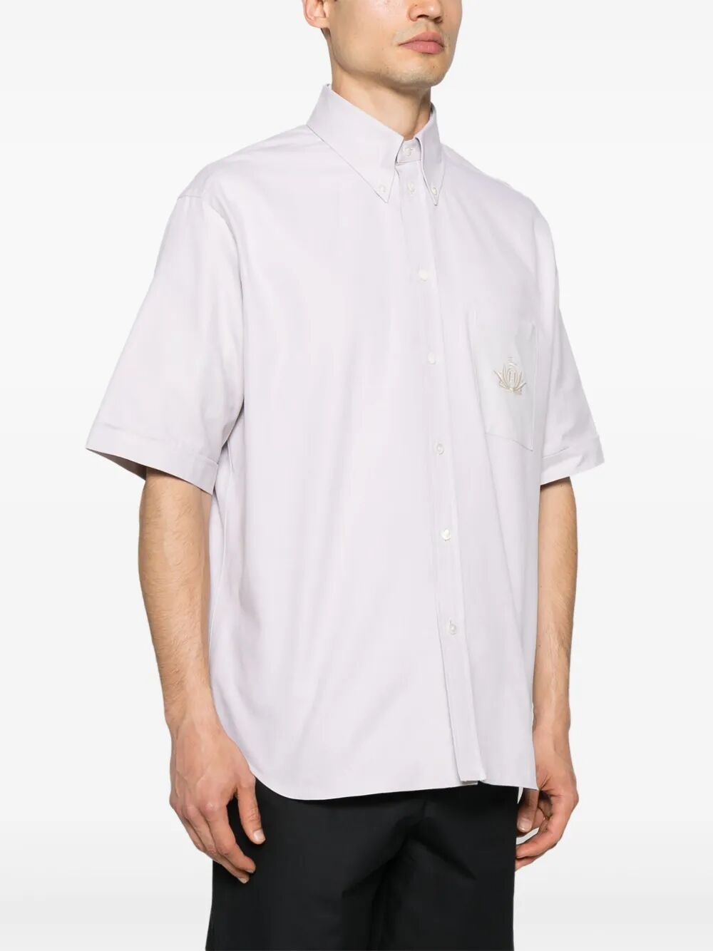 Fendi Men Fendi Crest Oxford Cotton Shirt