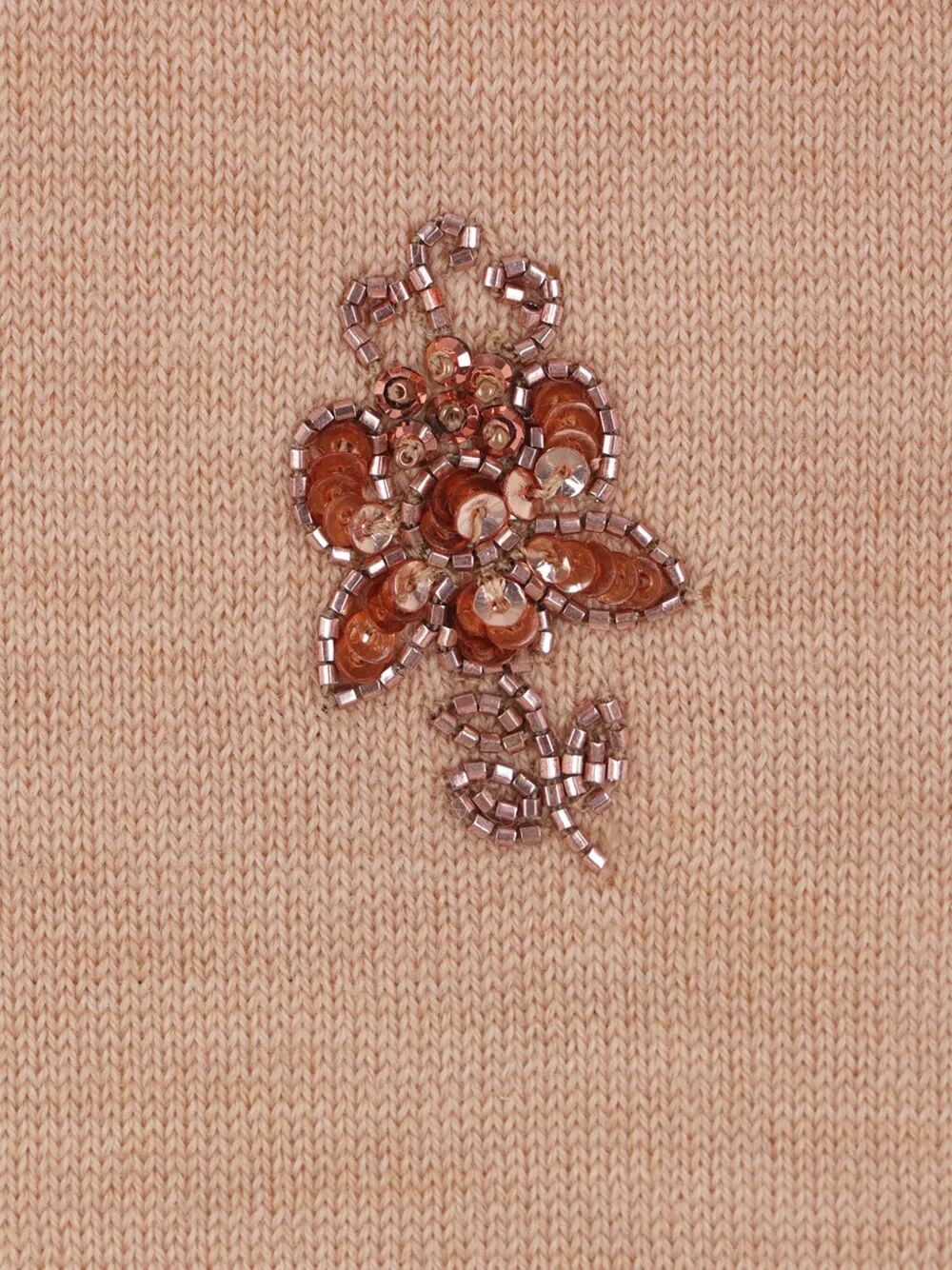 Fendi Women Floral Motif Embroidered Wool Cropped Jumper