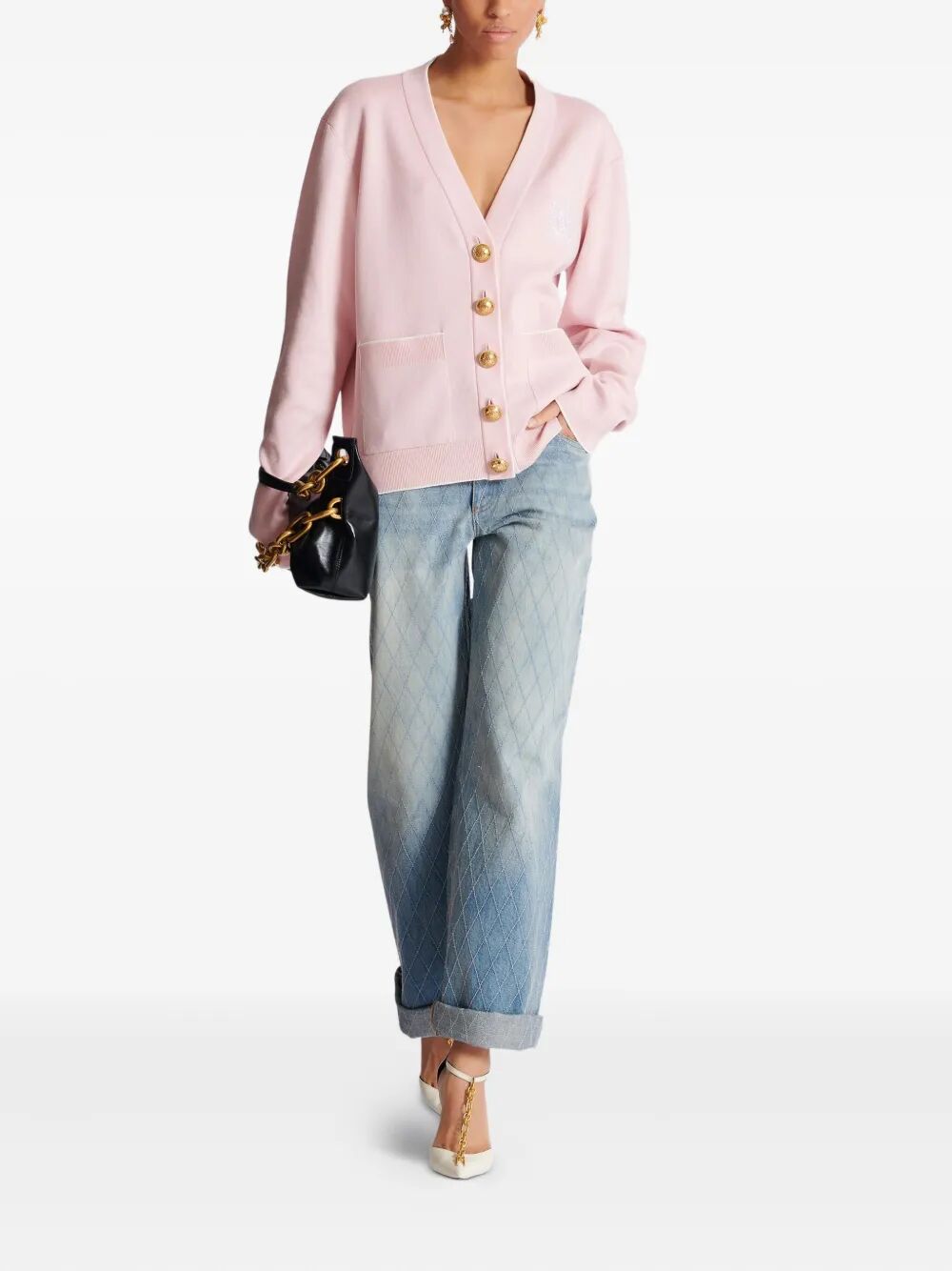 Balmain Women Balmain Emblème-Embroidered Knit Cardigan