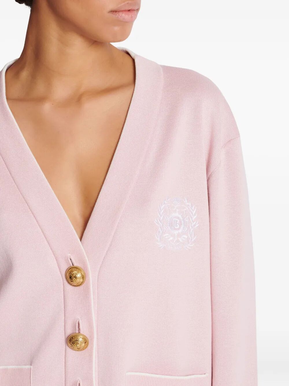 Balmain Women Balmain Emblème-Embroidered Knit Cardigan