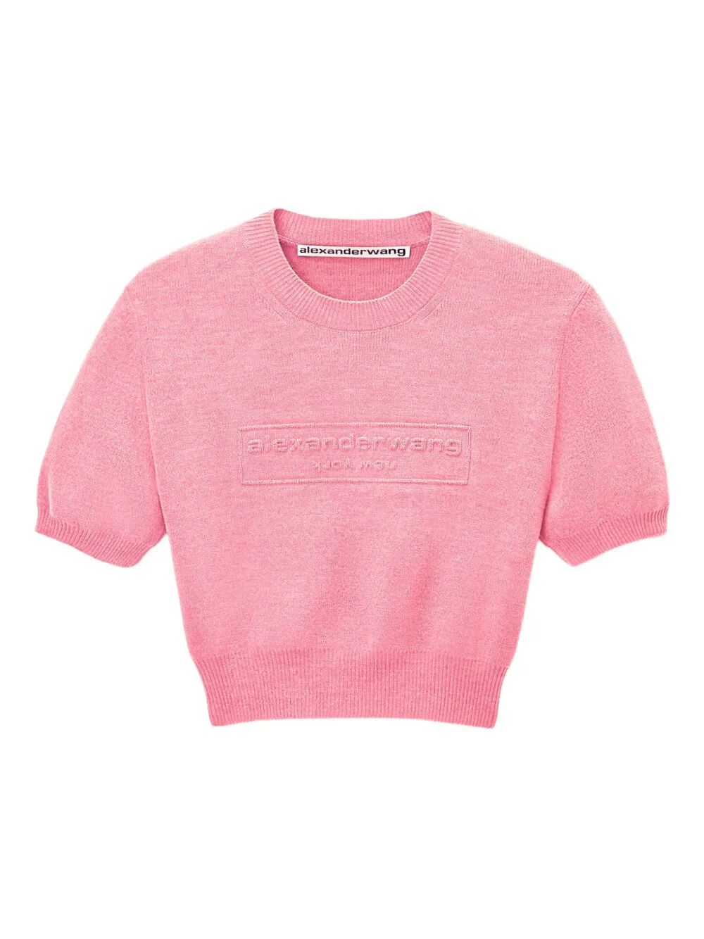Alexander Wang Women Cotton-Blend Chenille Cropped Pullover With Logo