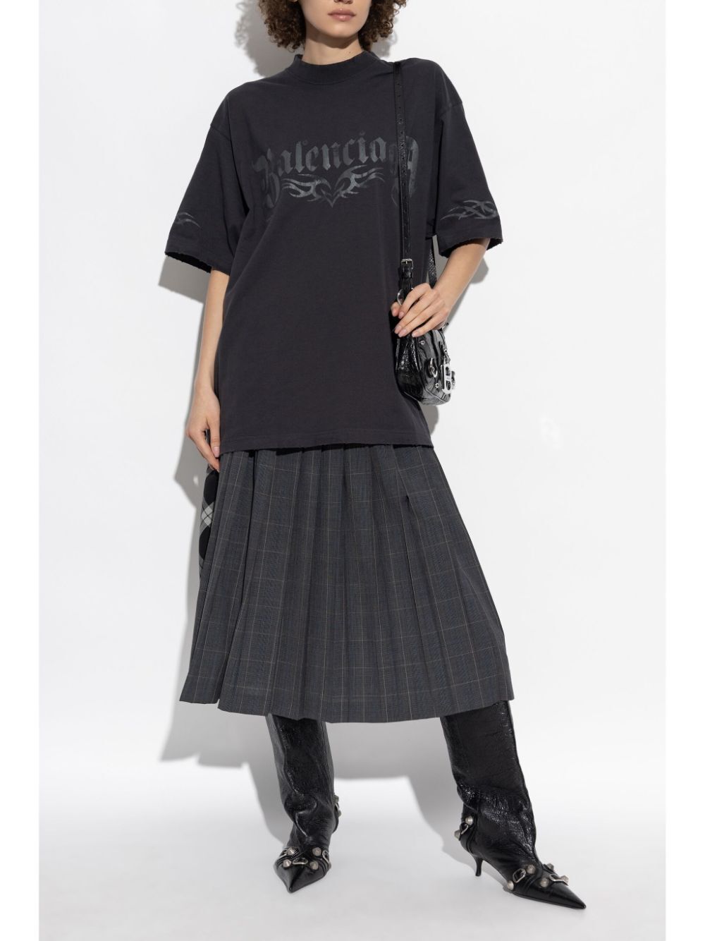 Balenciaga Women Medium Fit Printed Logo T-Shirt