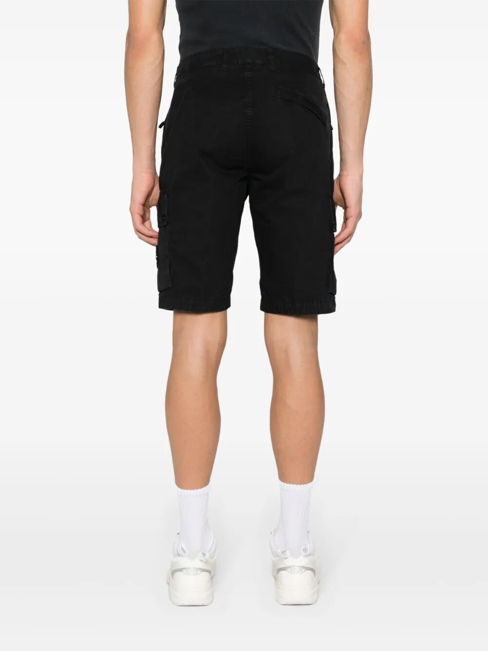 Stone Island Men Old Effect Cotton Cargo Bermuda Shorts