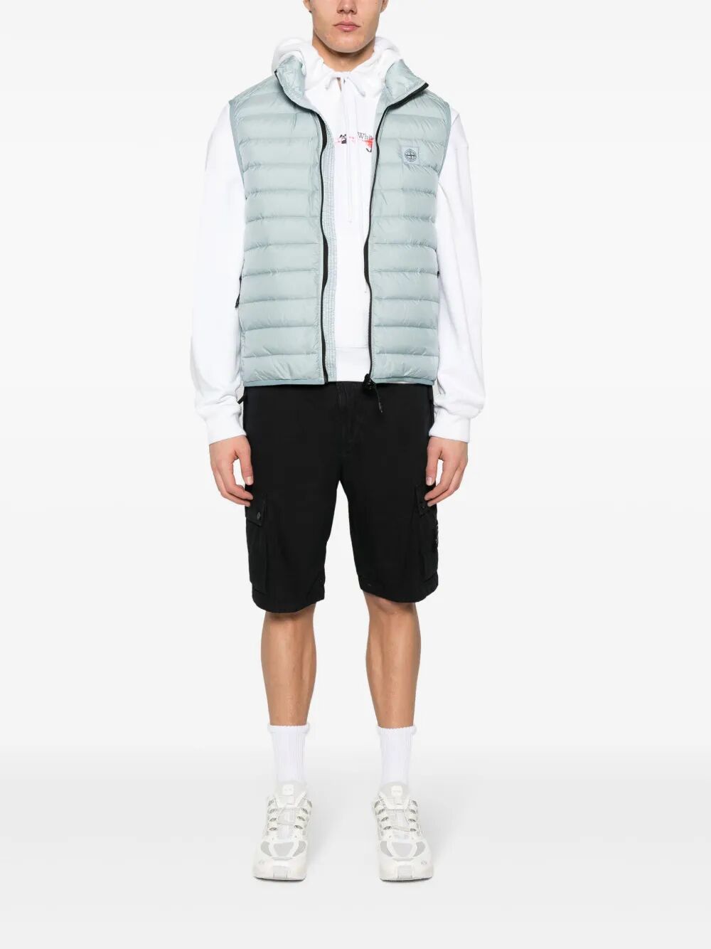 Stone Island Men Old Effect Cotton Cargo Bermuda Shorts