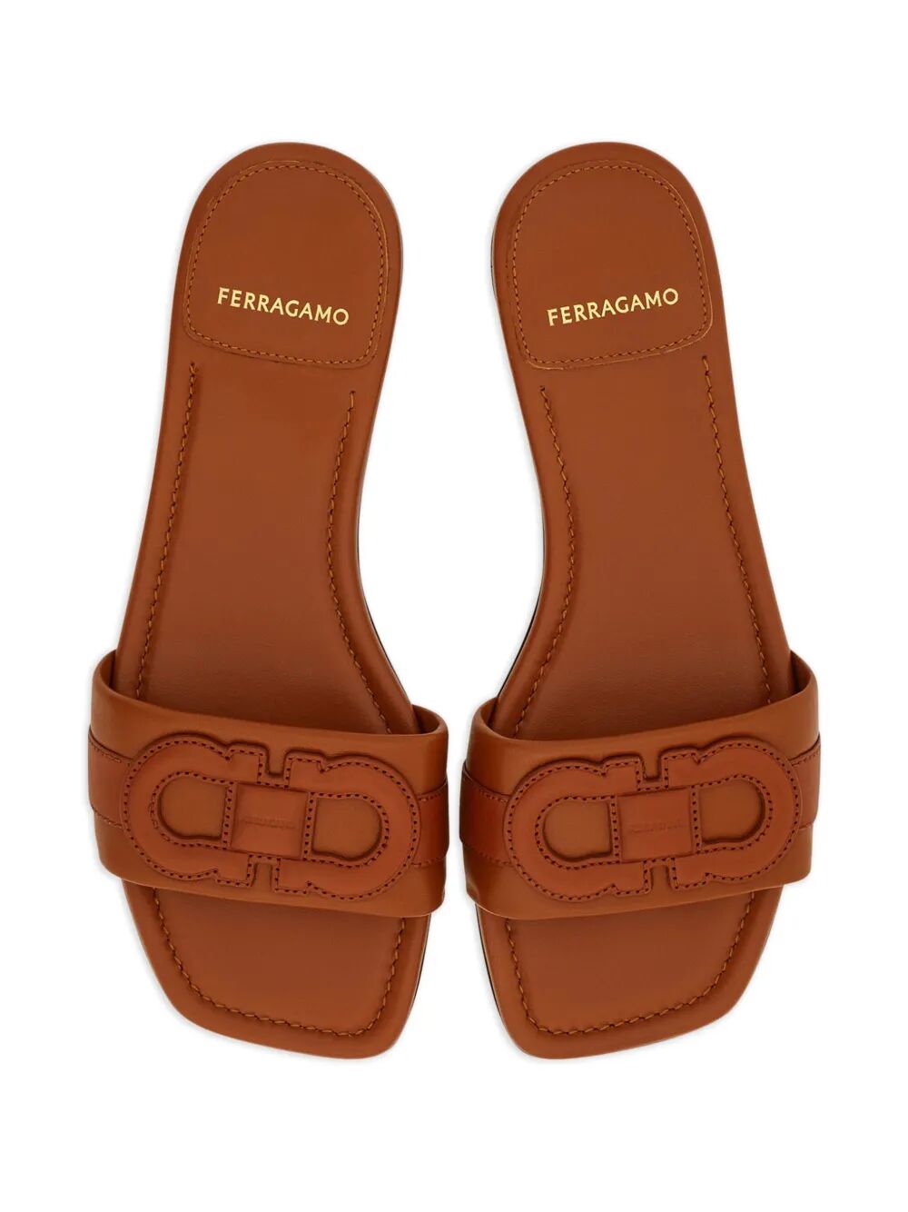 Sandálias Ferragamo Liss de couro para mulheres