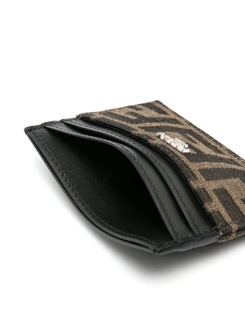 Fendi Men Ff Jacquard Fabric Card Holder