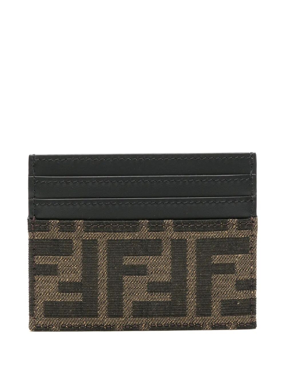 Fendi Men Ff Jacquard Fabric Card Holder