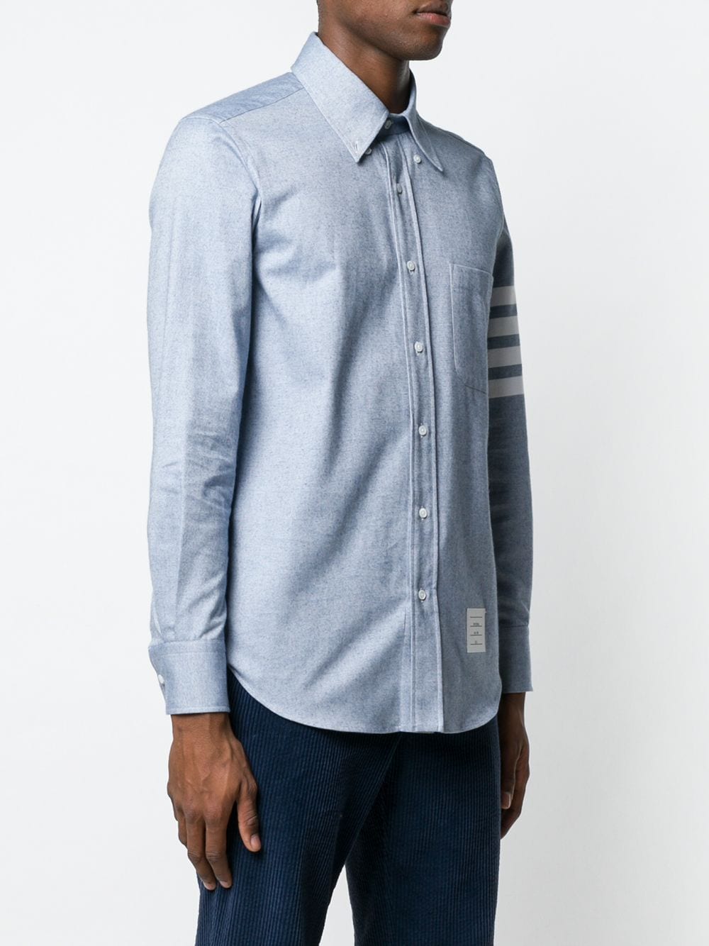 Thom Browne Men 4-Bar Long-Sleeve Cotton Shirt