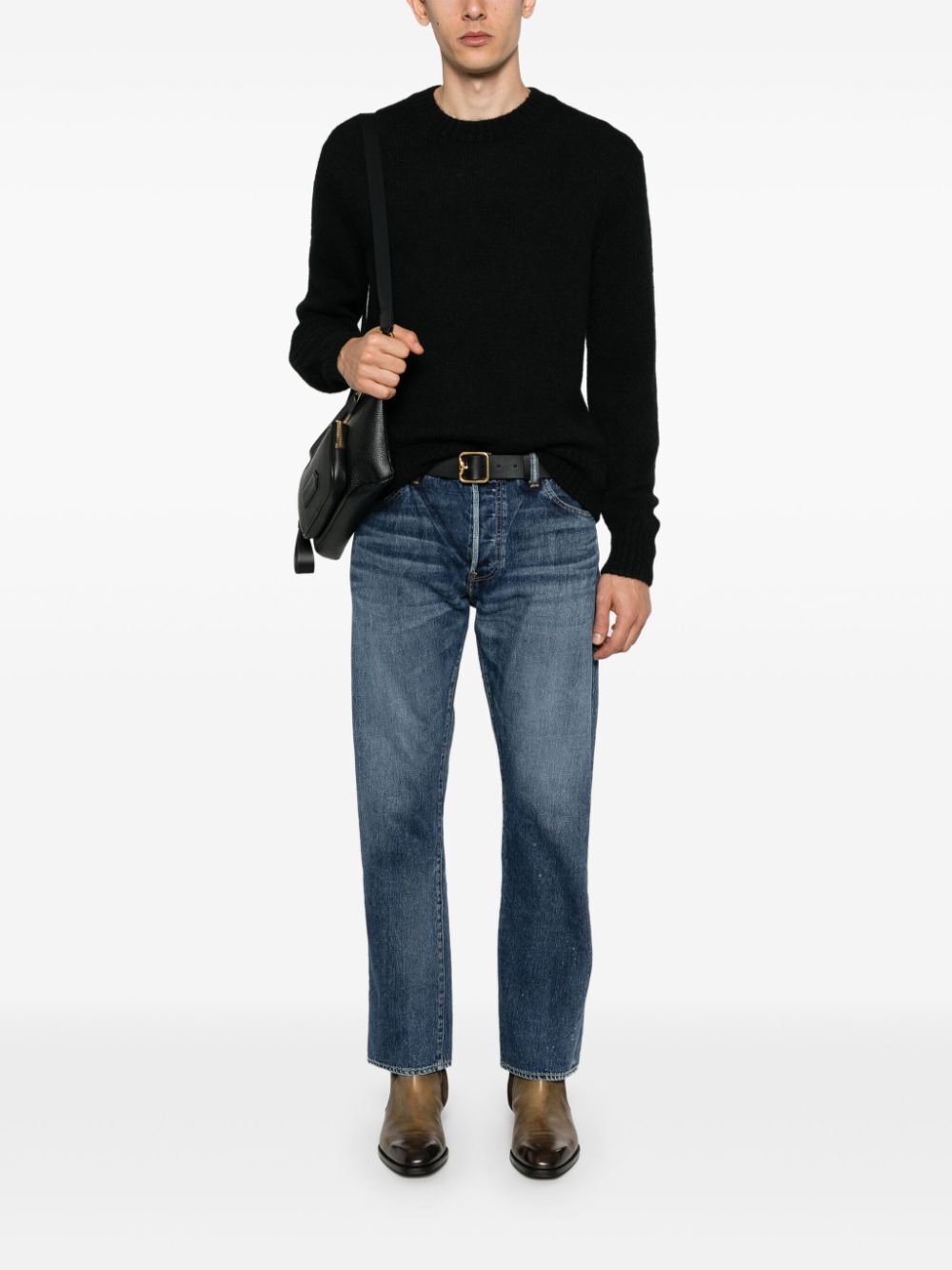 Tom Ford Men Alpaca Blend Is Crew Neck Sweater