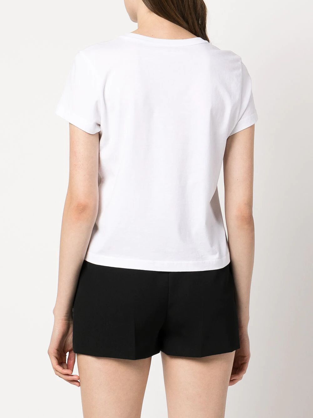 Alexander Wang Women Essential Jersey Shrunk Tee With Puff Logo And Bound Neck