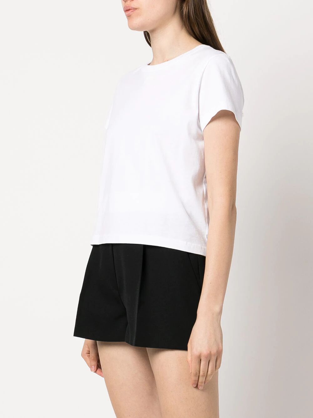 Alexander Wang Women Essential Jersey Shrunk Tee With Puff Logo And Bound Neck