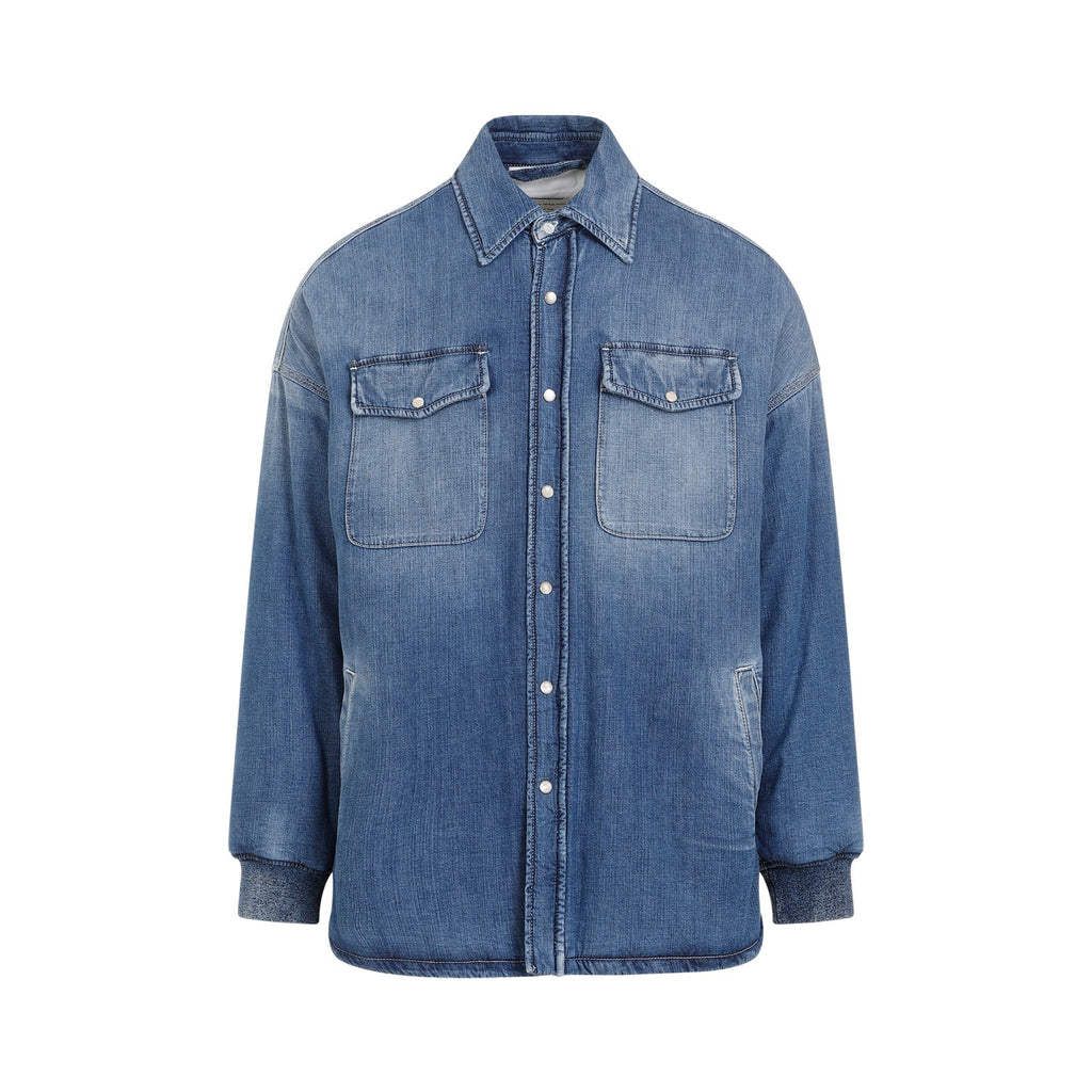Alexander Mcqueen Quilted Denim Shirt Men