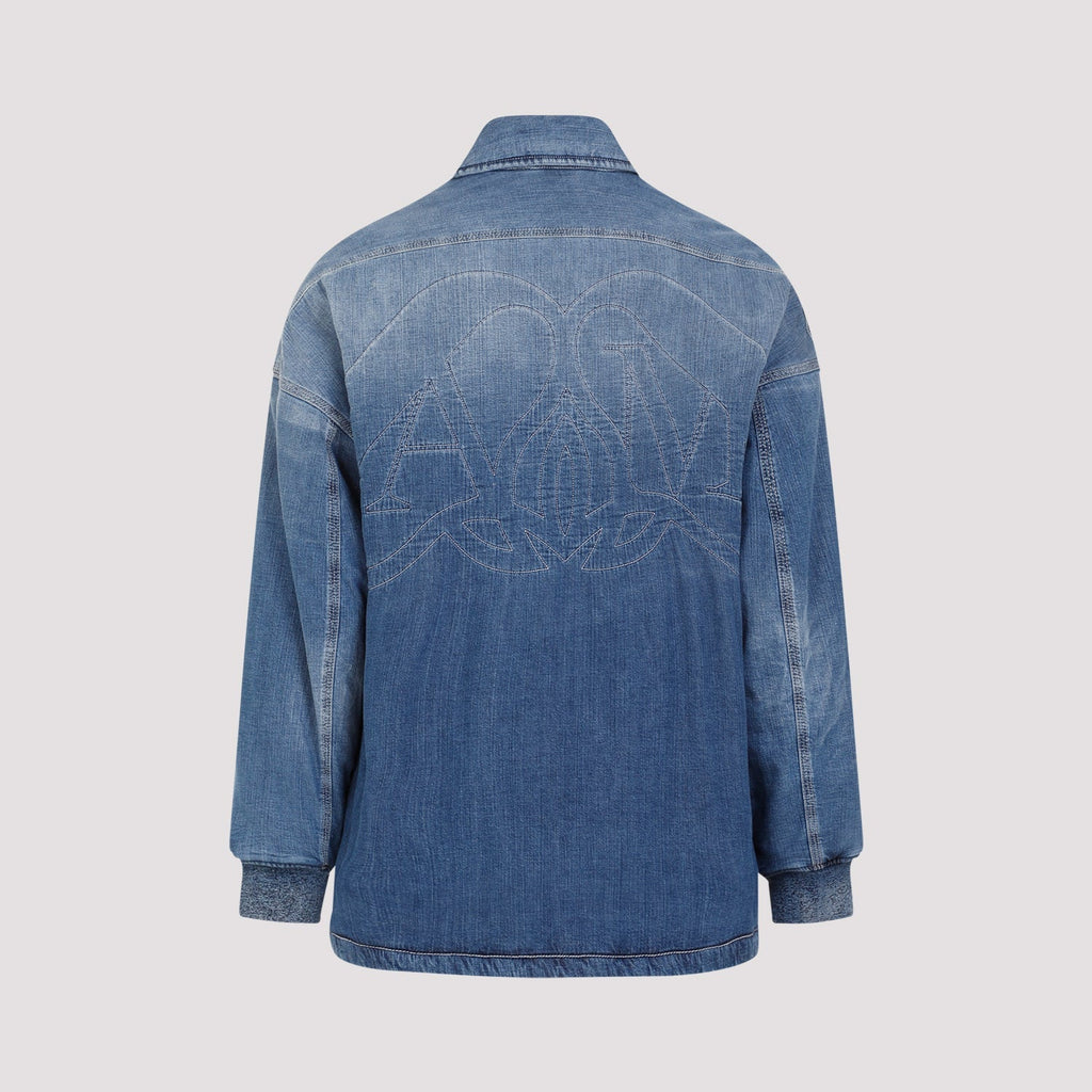 Alexander Mcqueen Quilted Denim Shirt Men