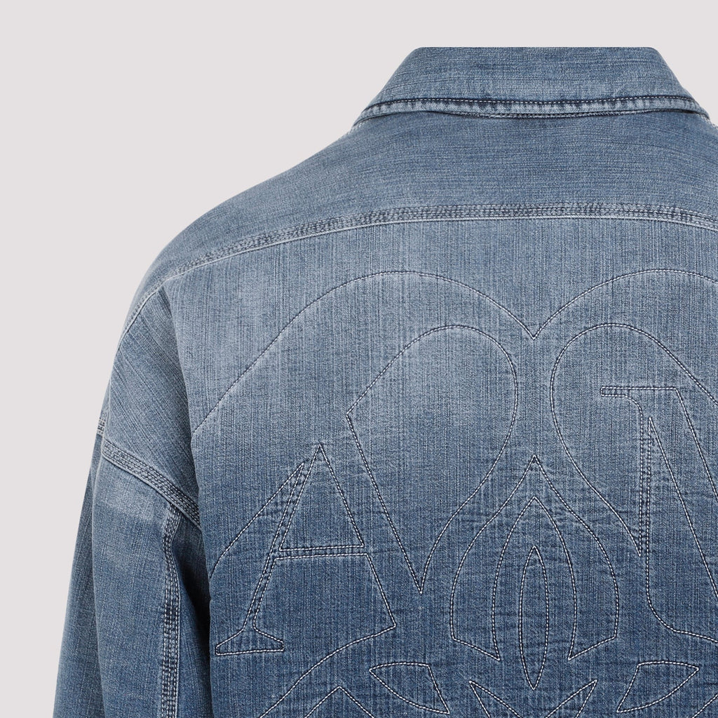 Alexander Mcqueen Quilted Denim Shirt Men