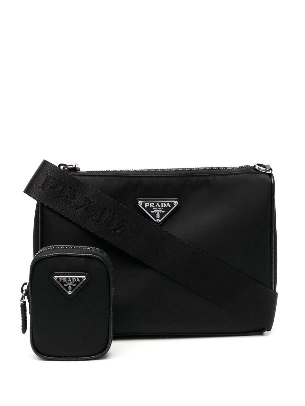 Prada Men Re-Nylon And Saffiano Leather Shoulder Bag