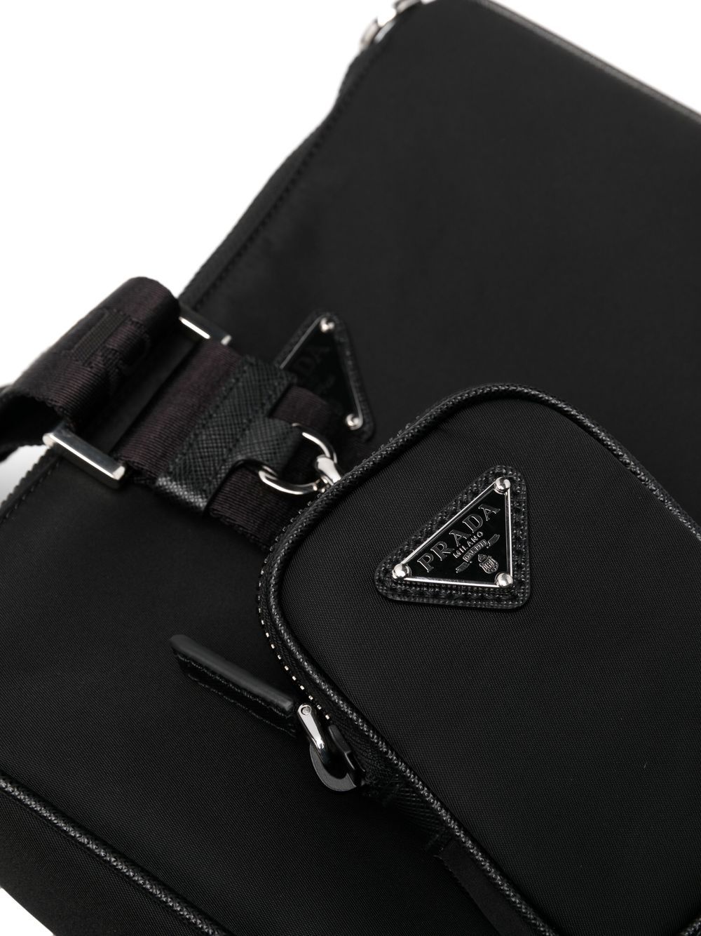 Prada Men Re-Nylon And Saffiano Leather Shoulder Bag