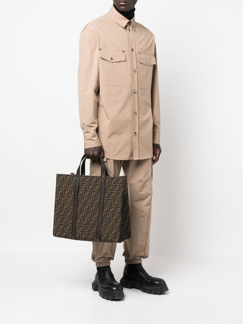 Fendi Men Ff Jacquard Shopper