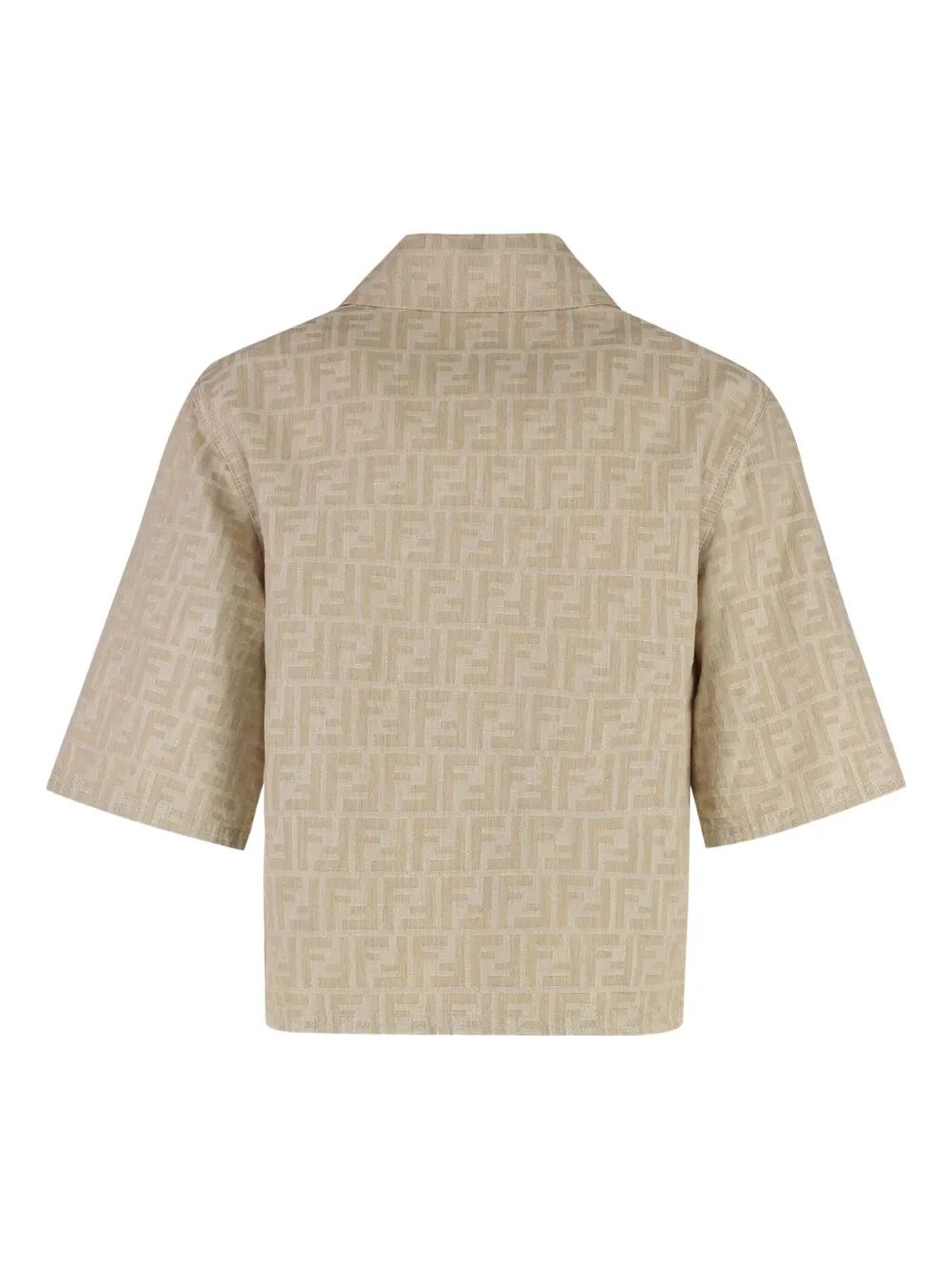 Fendi Women Ff Chambray Denim Cropped Jacket