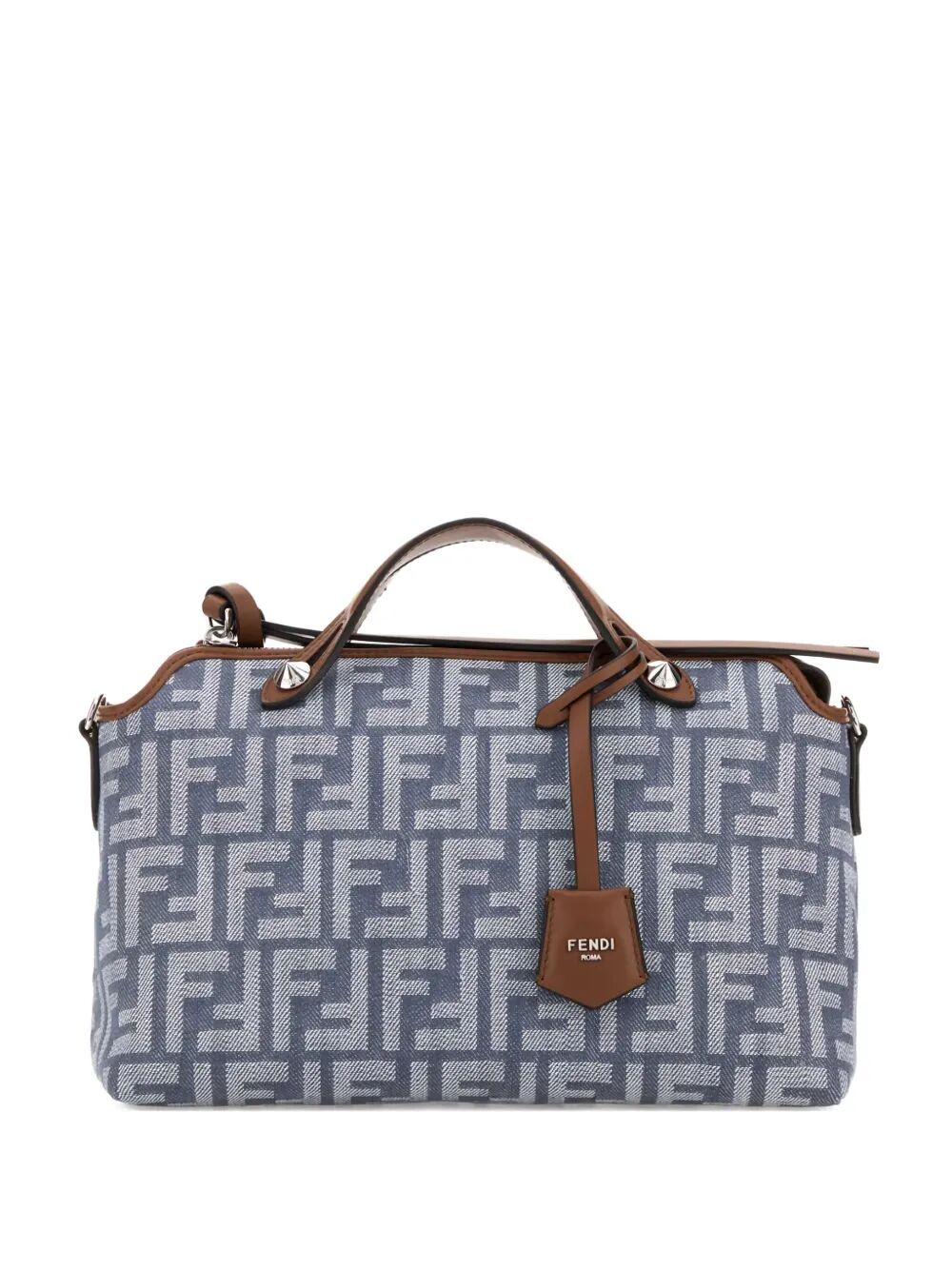 Fendi Women By The Way Soft Medium Denim-Effect Ff Jacquard Bag