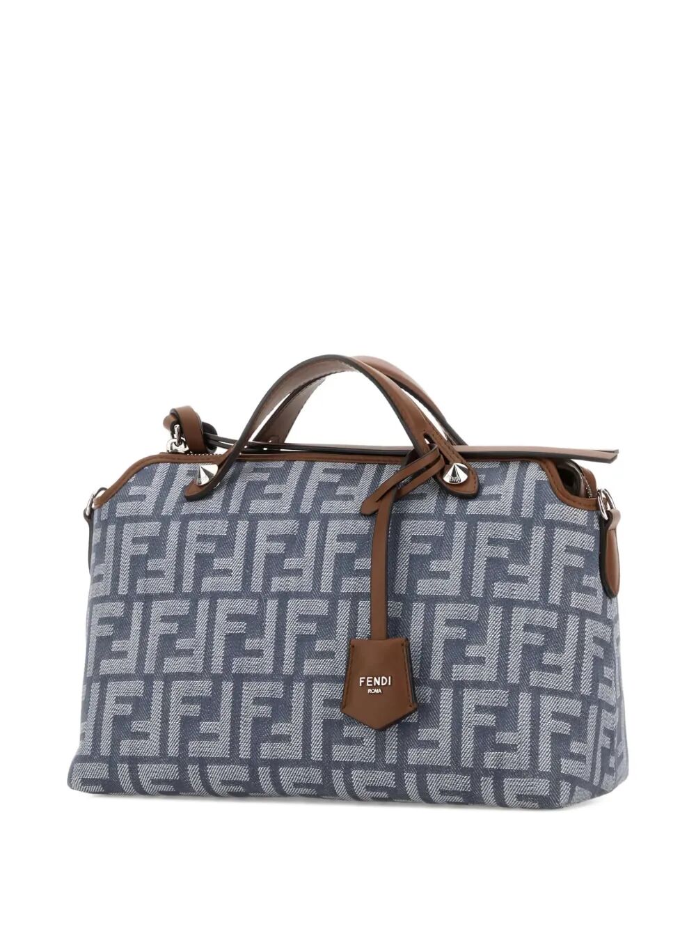Fendi Women By The Way Soft Medium Denim-Effect Ff Jacquard Bag