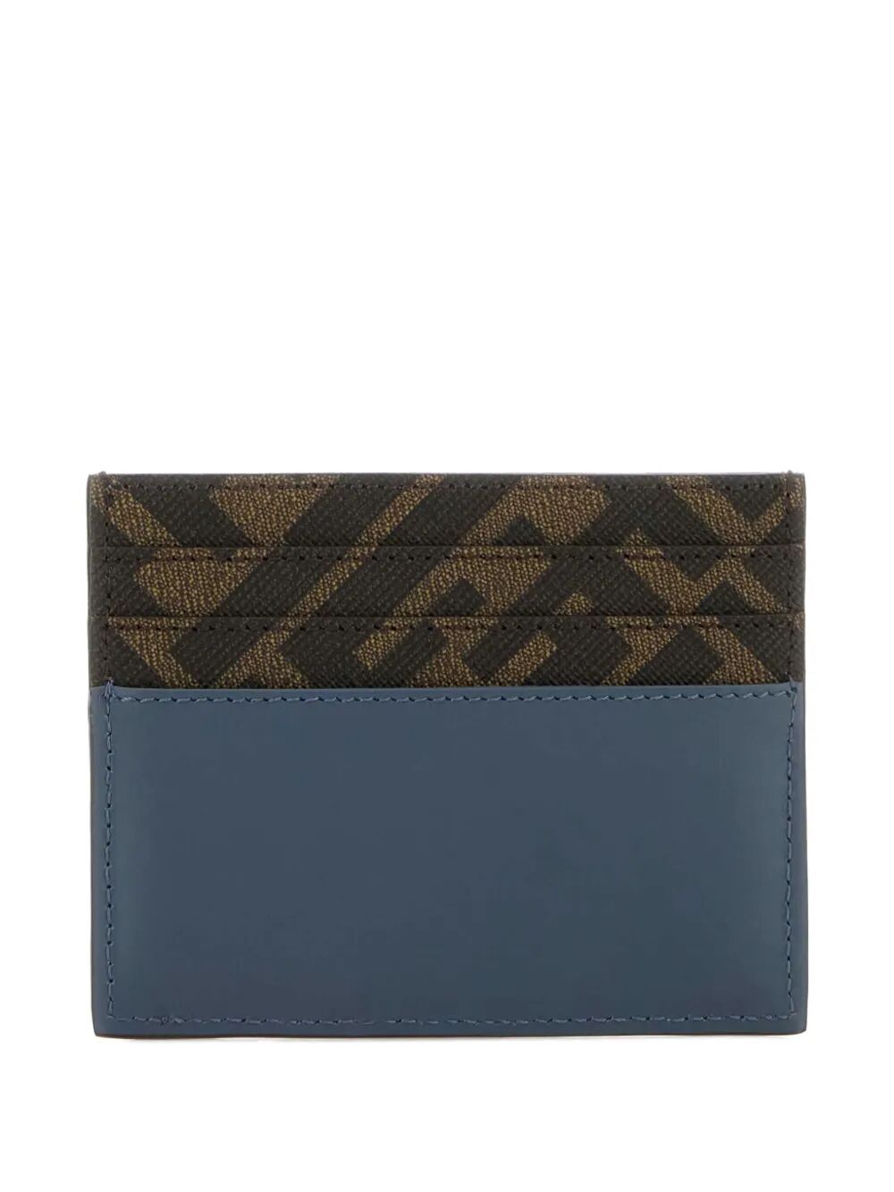 Fendi Men Leather And Ff Canvas Squared Card Holder