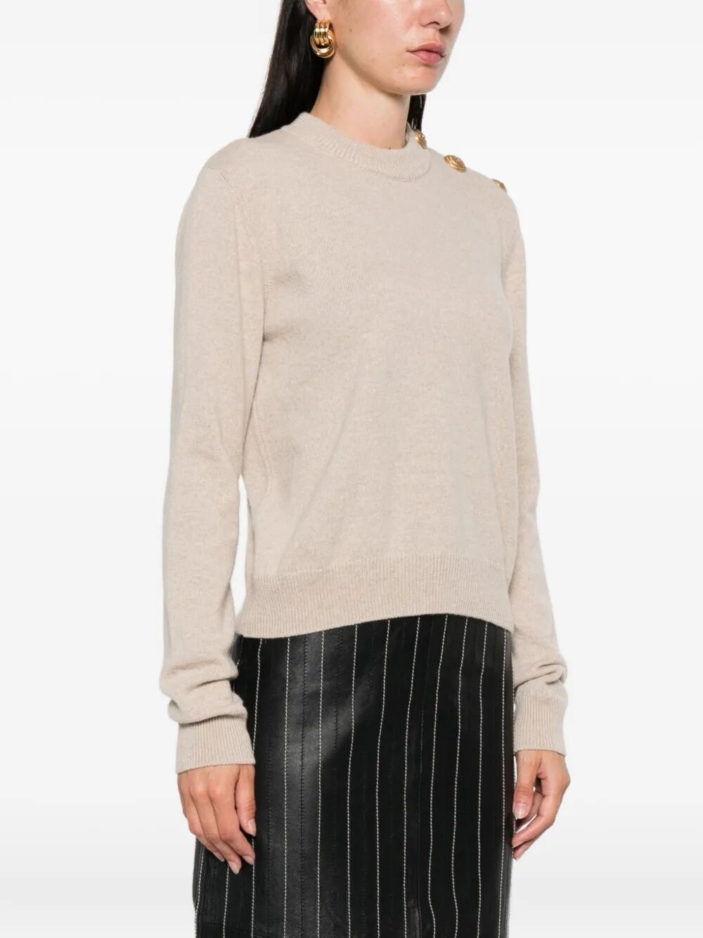 Balmain Women Cashmere Blend Buttoned Sweater