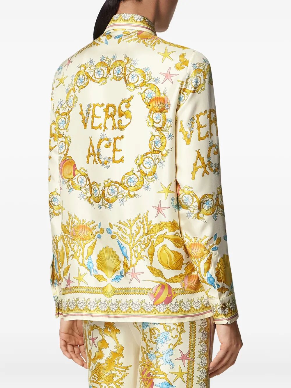 Versace Women Underwater Barocco Silk Shirt