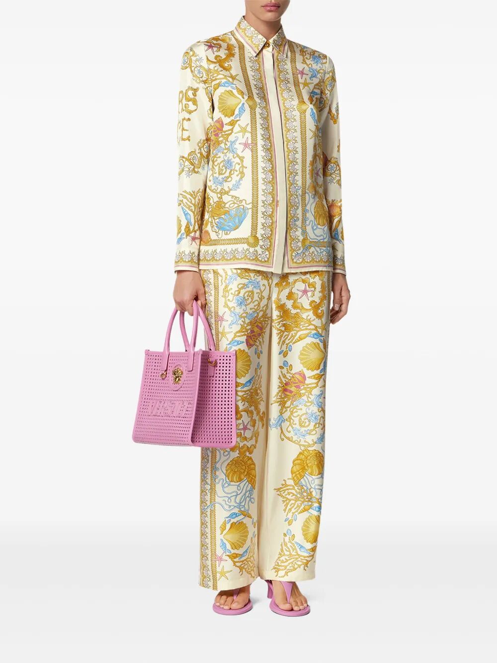 Versace Women Underwater Barocco Silk Shirt