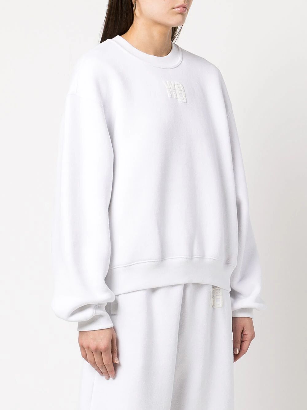 Alexander Wang Women Essential Terry Crew Sweatshirt With Puff Paint Logo