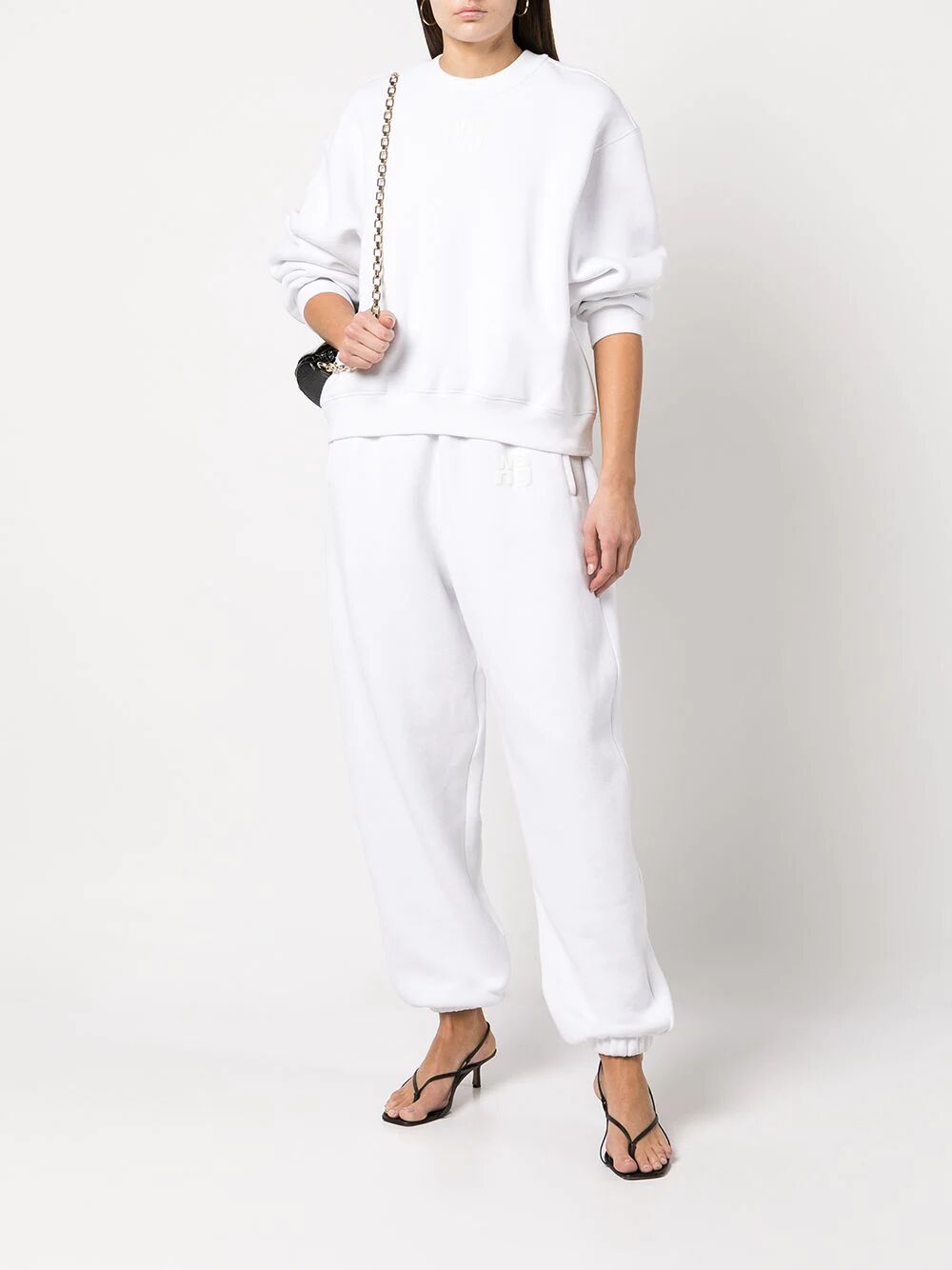 Alexander Wang Women Essential Terry Crew Sweatshirt With Puff Paint Logo