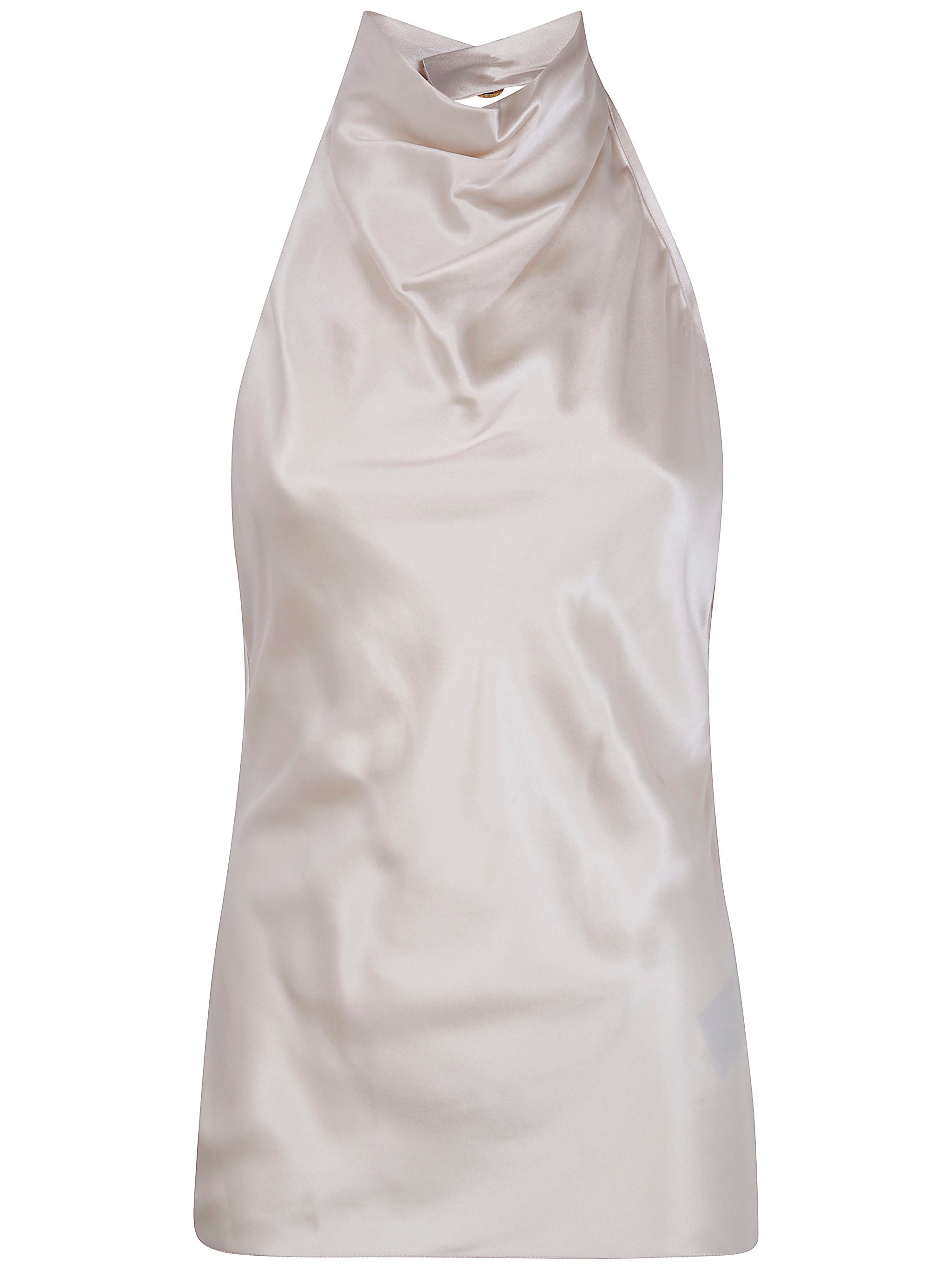 Balmain Women Halterneck Crepe Satin Top