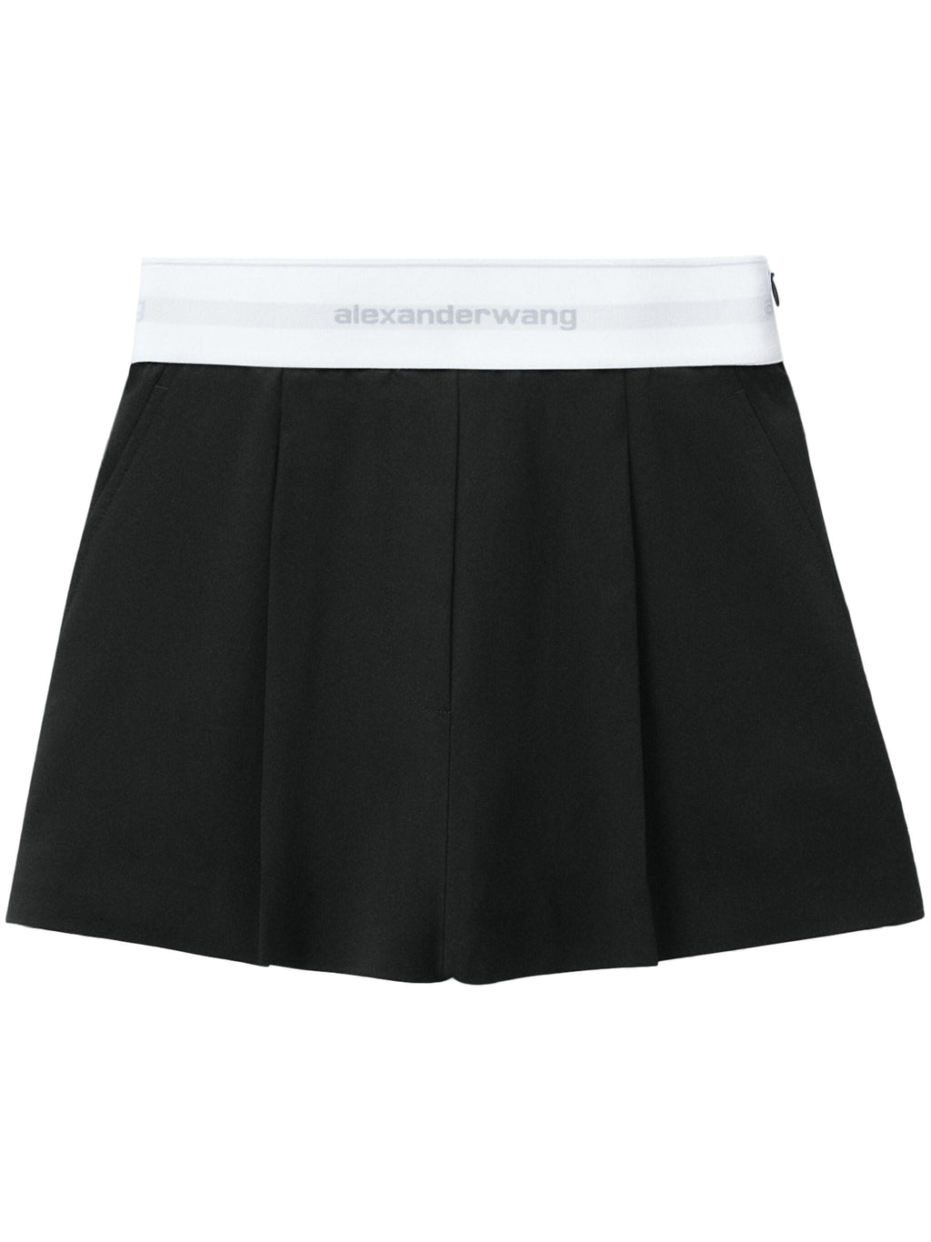 Alexander Wang Women High Waisted Pleated Short With Logo Elastic