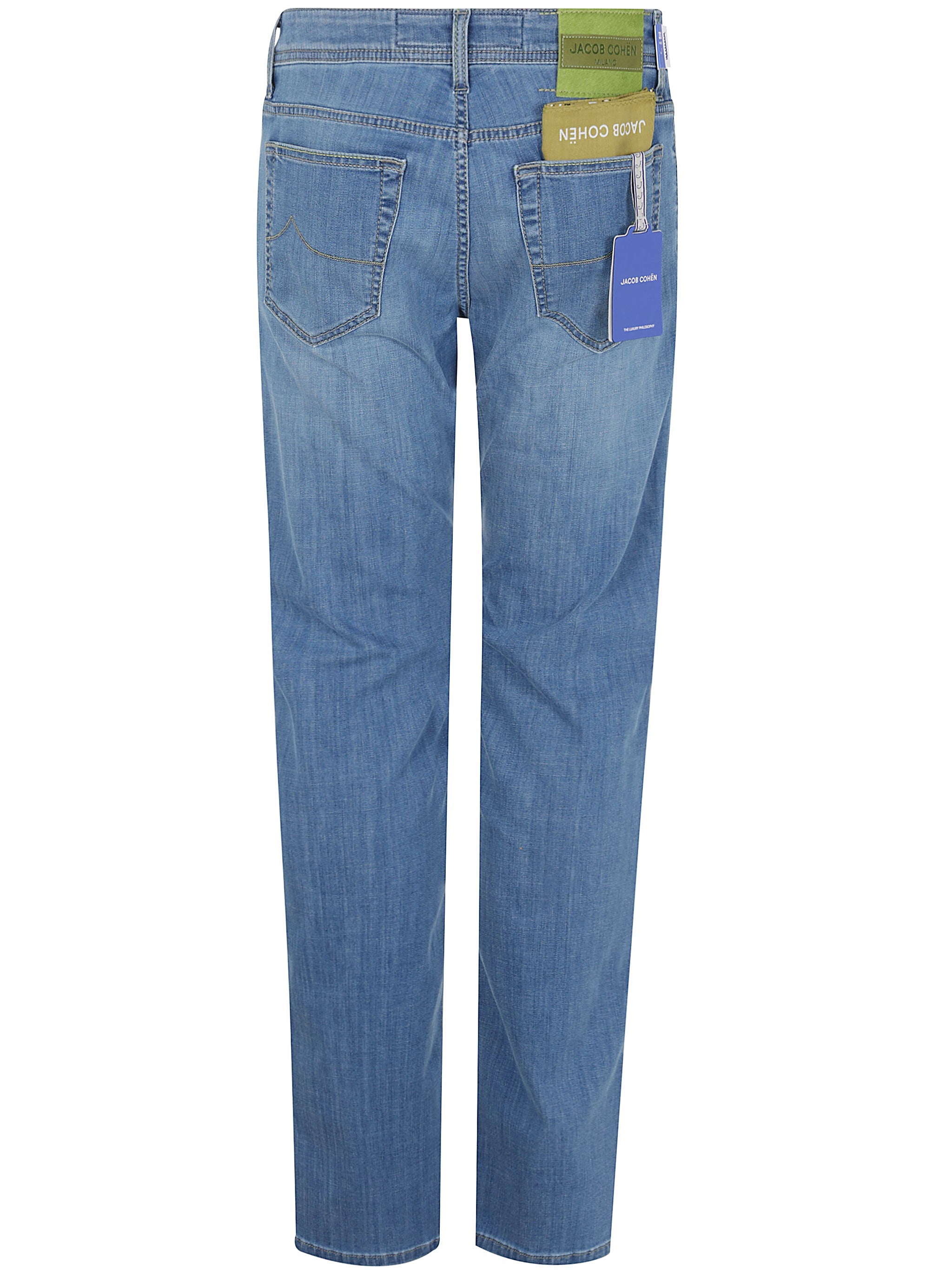 Jacob Cohen Men Pant 5 Pocket Slim Fit Bard Denim Blue Stretch