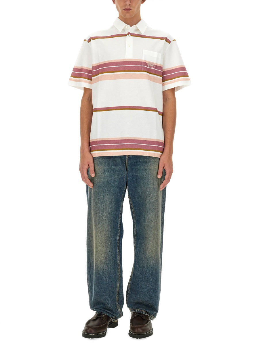 Etro Men Polo Shirt With Pegasus Embroidery