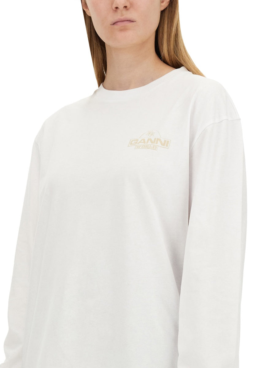Ganni Women T-Shirt With Logo