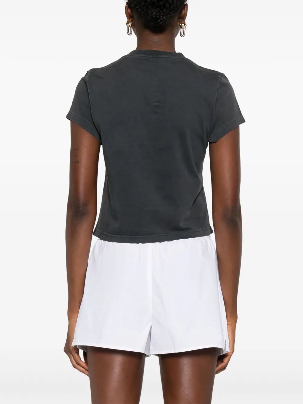 Alexander Wang Women Cotton Shrunken Logo T-Shirt