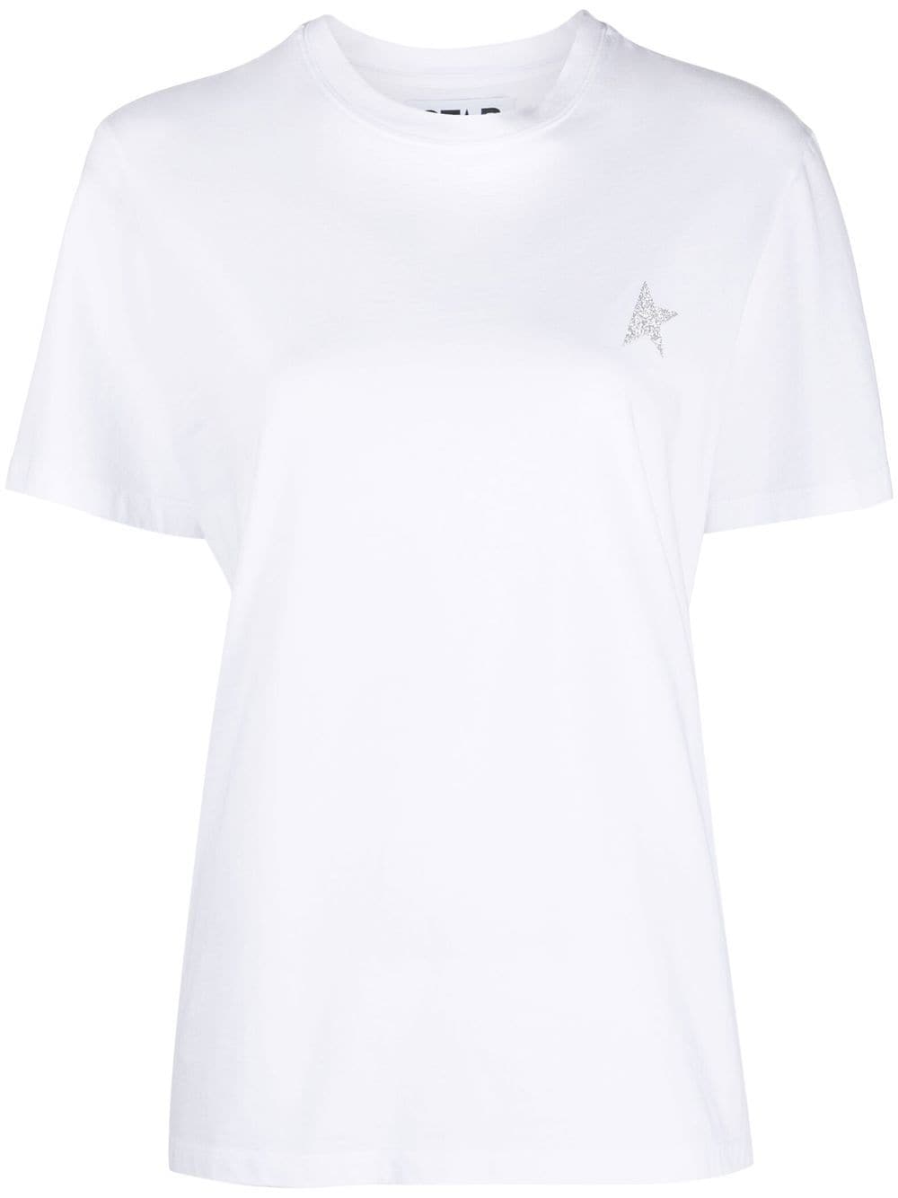 Golden Goose Women Star Collection T-Shirt With Glittered Star On The Front