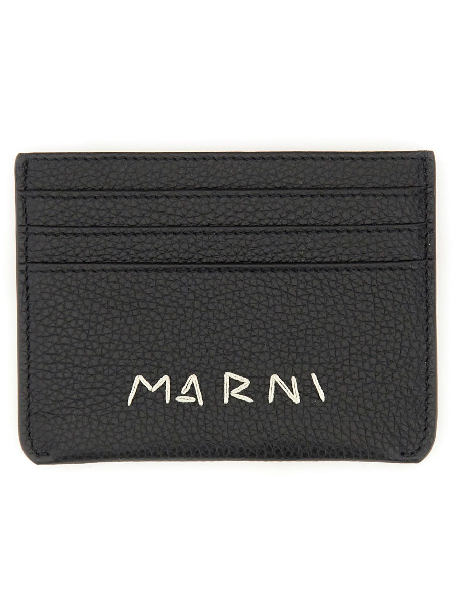 Marni Men Portacarte Con Rammendo Logo
